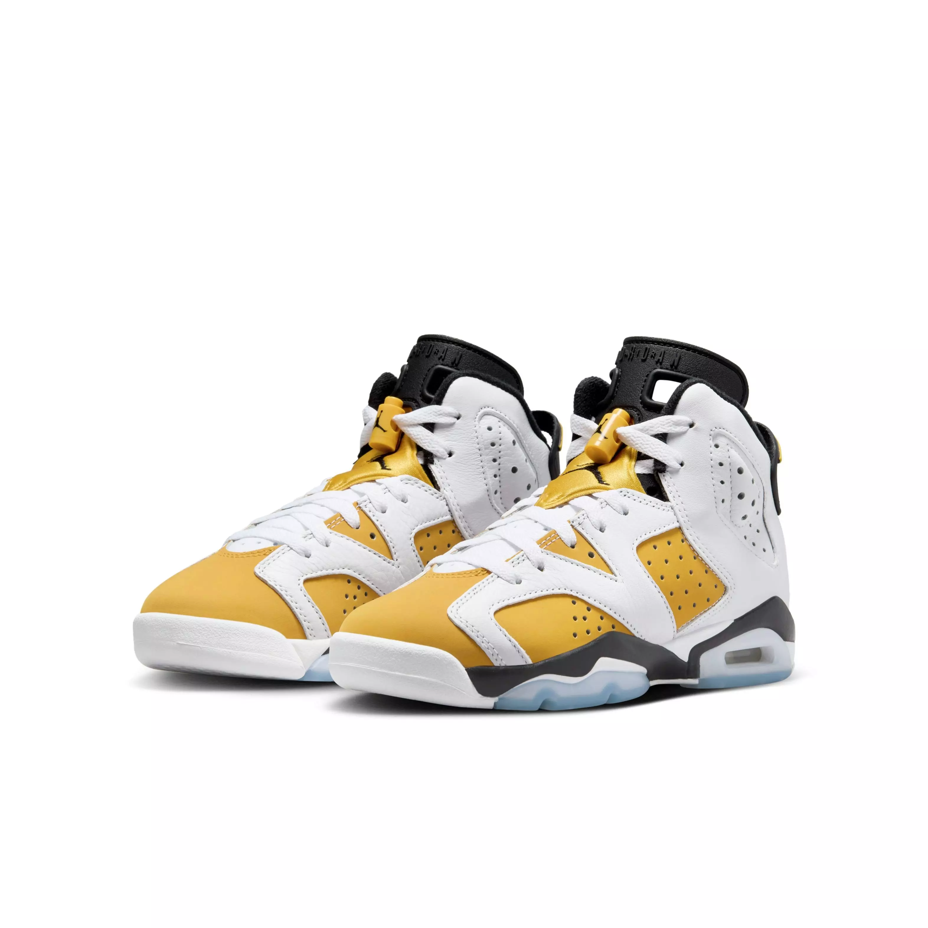 Jordan 6 Retro "Yellow Ochre" Grade School Kids' Shoe - WHITE/YELLOW OCHRE/BLACK