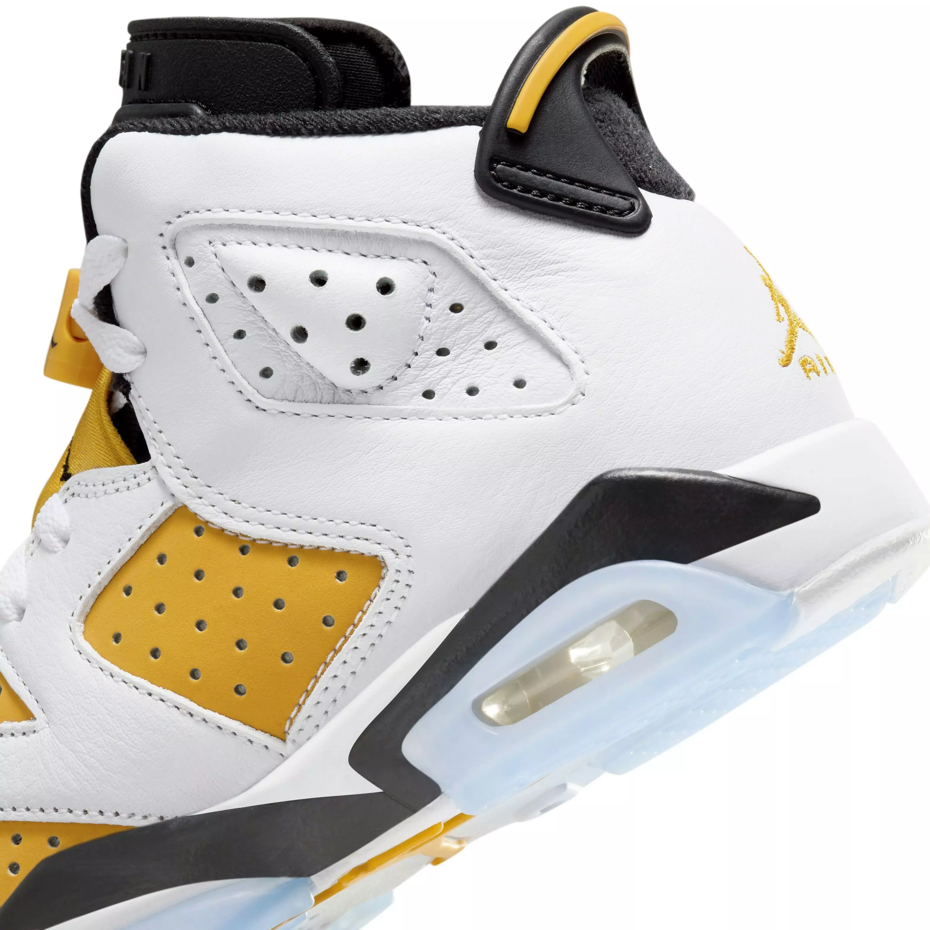 Jordan 6 Retro "Yellow Ochre" Grade School Kids' Shoe - WHITE/YELLOW OCHRE/BLACK