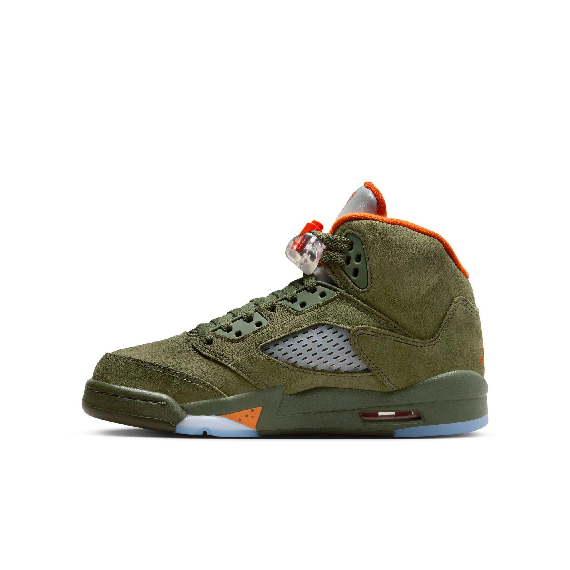 Jordan 5 Retro Grade School Kids' "Olive" Shoe