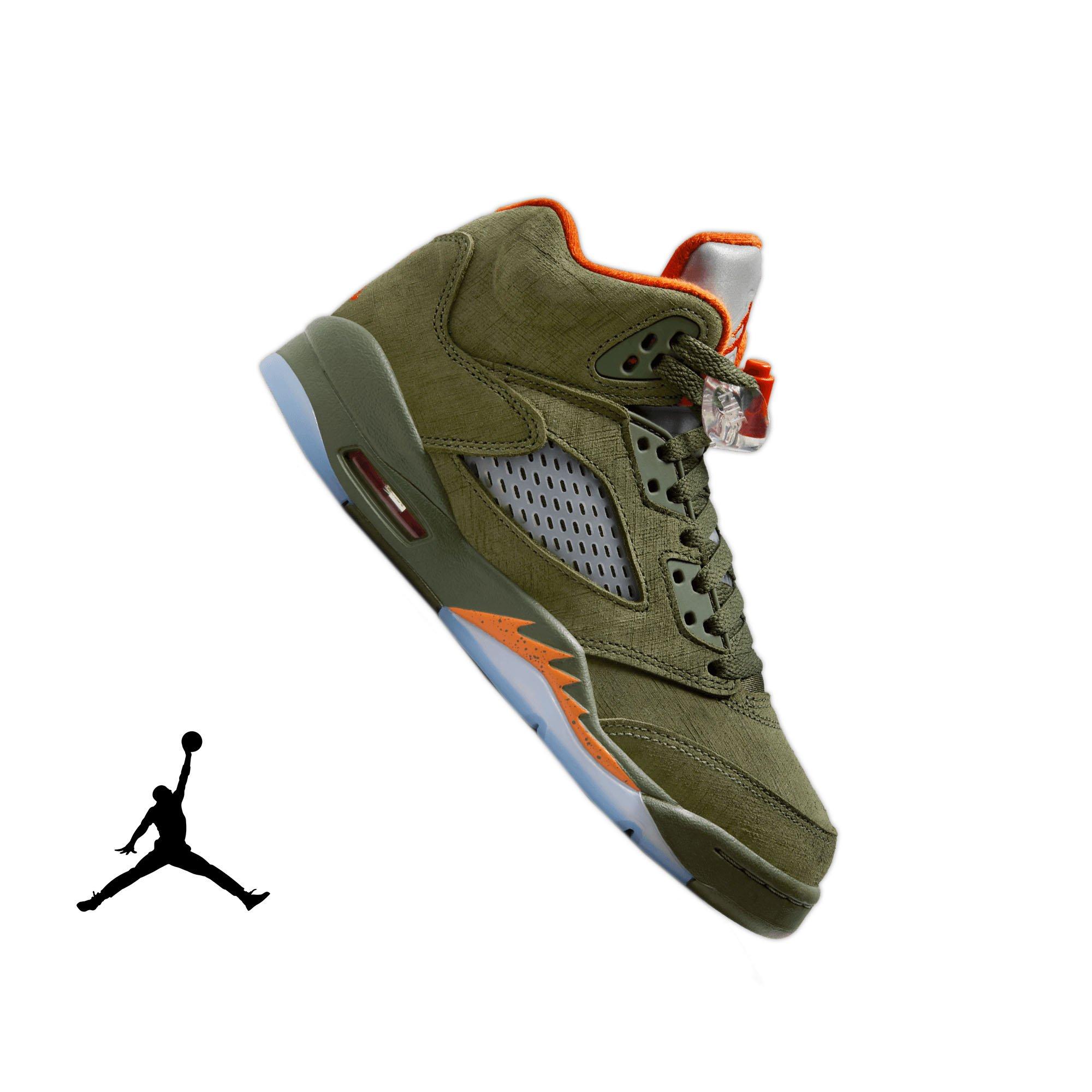 Jordan 5 Retro Olive Grade School Kids' Shoe - Hibbett