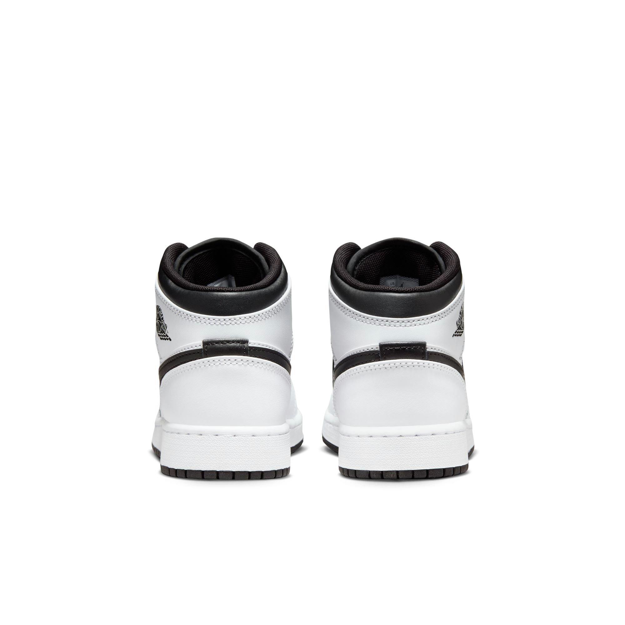 Jordan 1 Mid Grade School Boys' "White/Black" Shoe