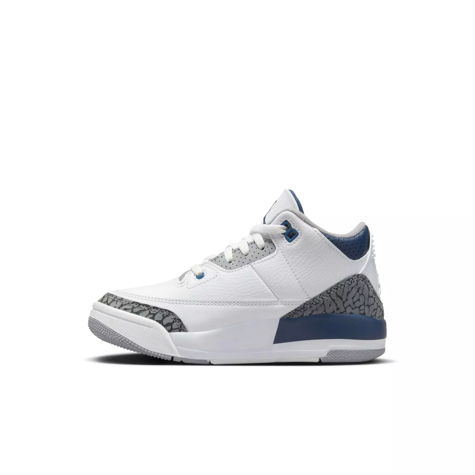 Jordan 3 Retro "Midnight Navy" Preschool Kids' Shoe - WHITE/MIDNIGHT NAVY/CEMENT GREY