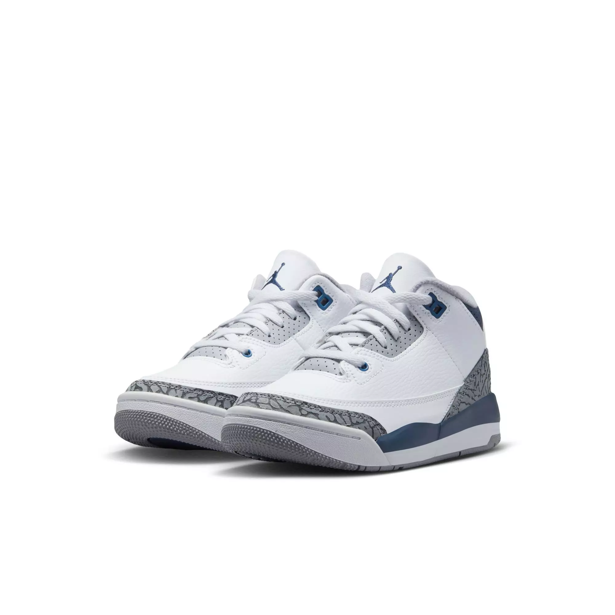 Jordan 3 Retro "Midnight Navy" Preschool Kids' Shoe - WHITE/MIDNIGHT NAVY/CEMENT GREY