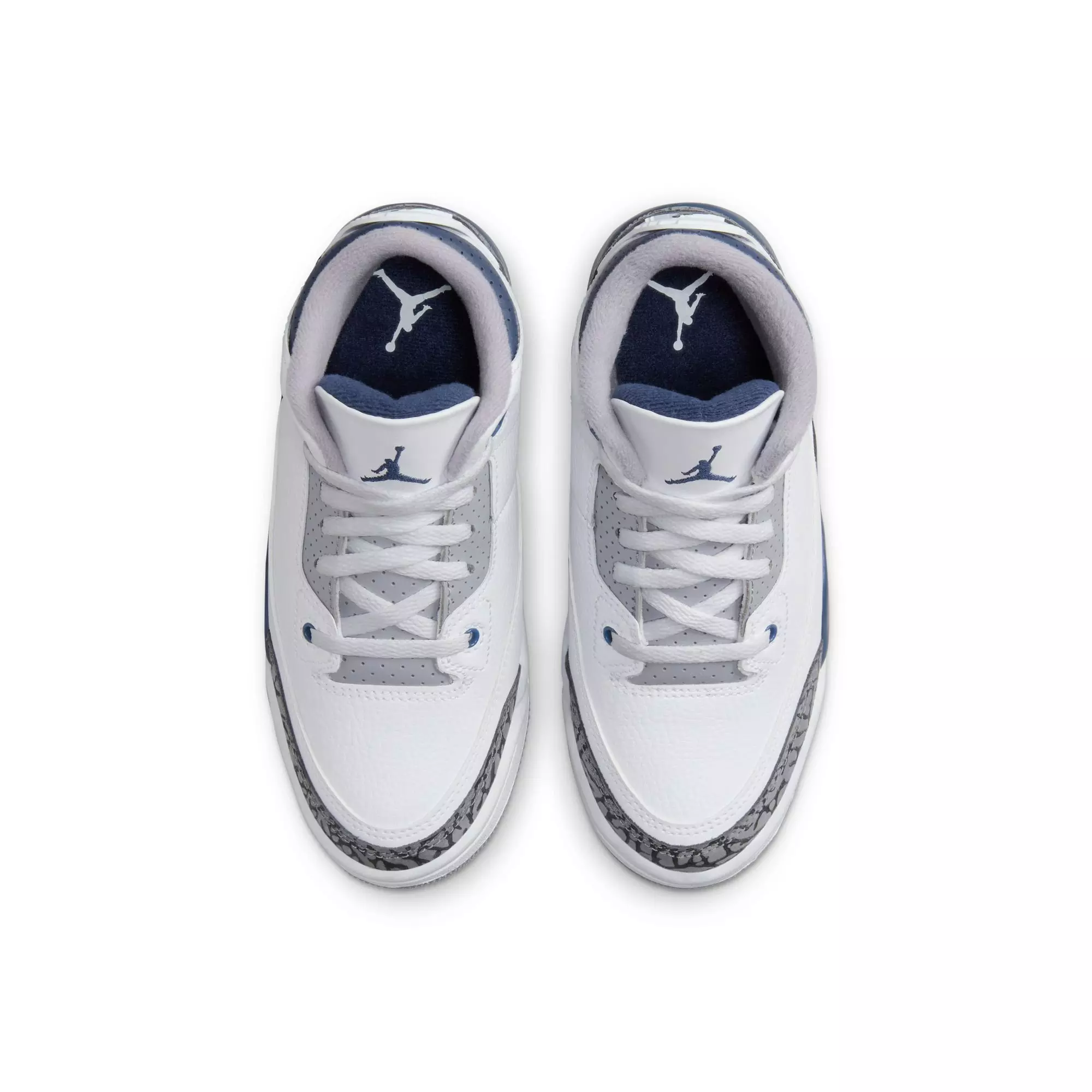 Jordan 3 Retro "Midnight Navy" Preschool Kids' Shoe - WHITE/MIDNIGHT NAVY/CEMENT GREY