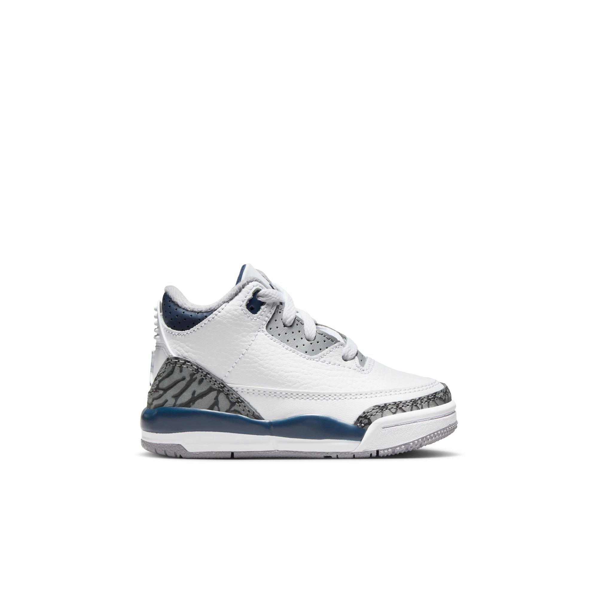 Jordan 3 Retro "Midnight Navy" Toddler Kids' Shoe - WHITE/MIDNIGHT NAVY/CEMENT GREY