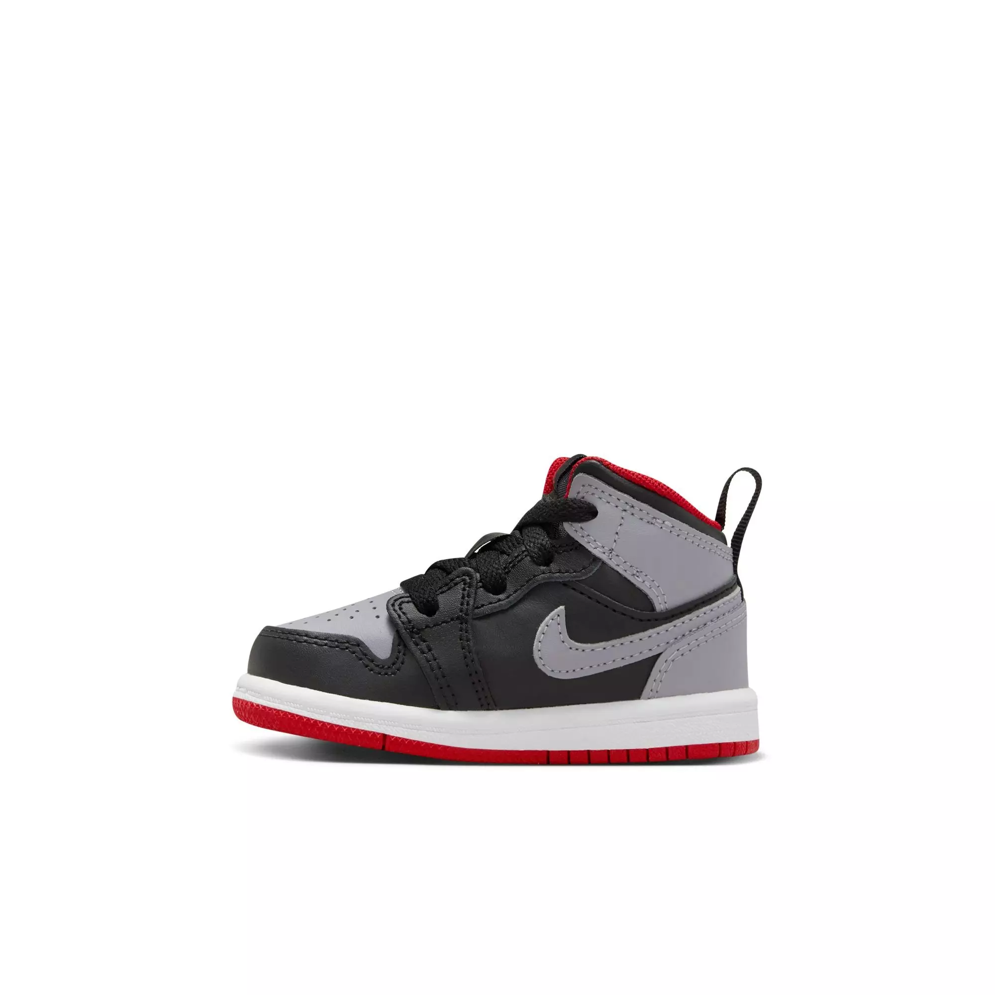 Jordan 1 Mid "Black/Cement Grey/Fire Red/White" Toddler Boys' Shoe - GREY/BLACK/RED