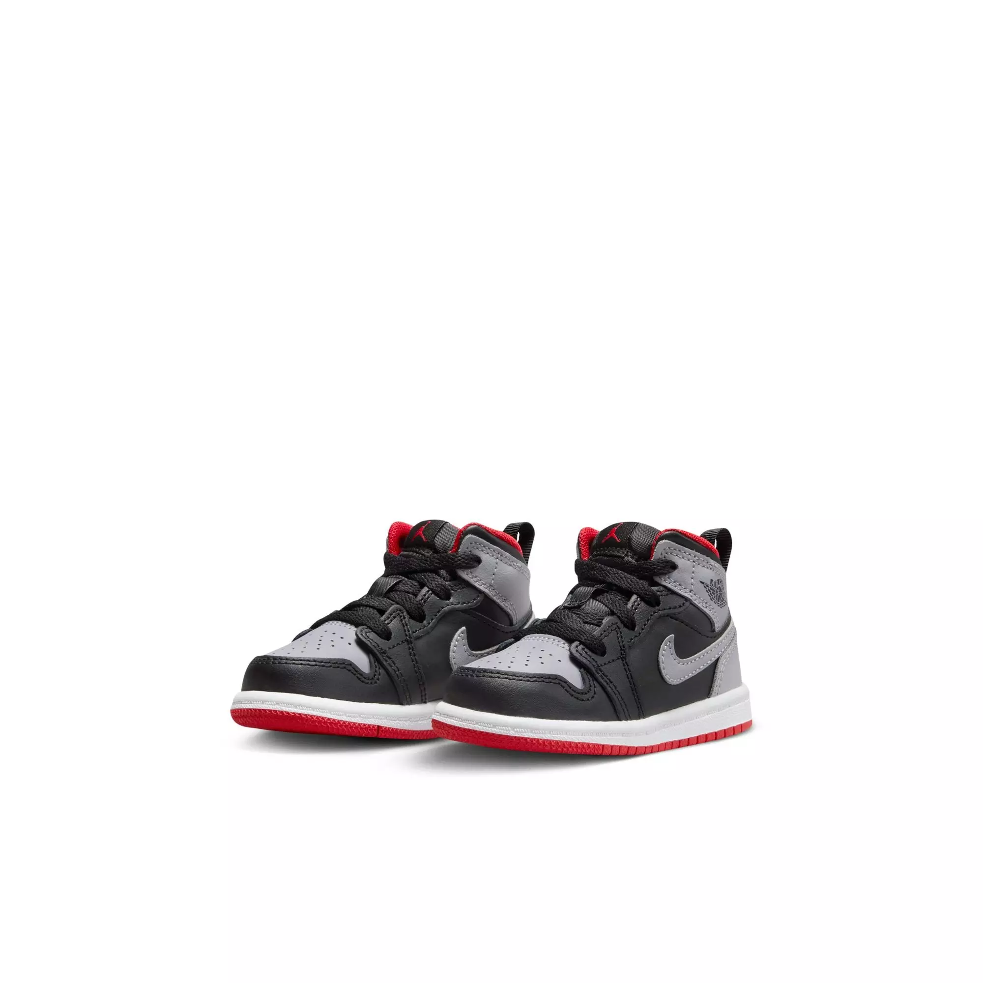 Jordan 1 Mid "Black/Cement Grey/Fire Red/White" Toddler Boys' Shoe - GREY/BLACK/RED