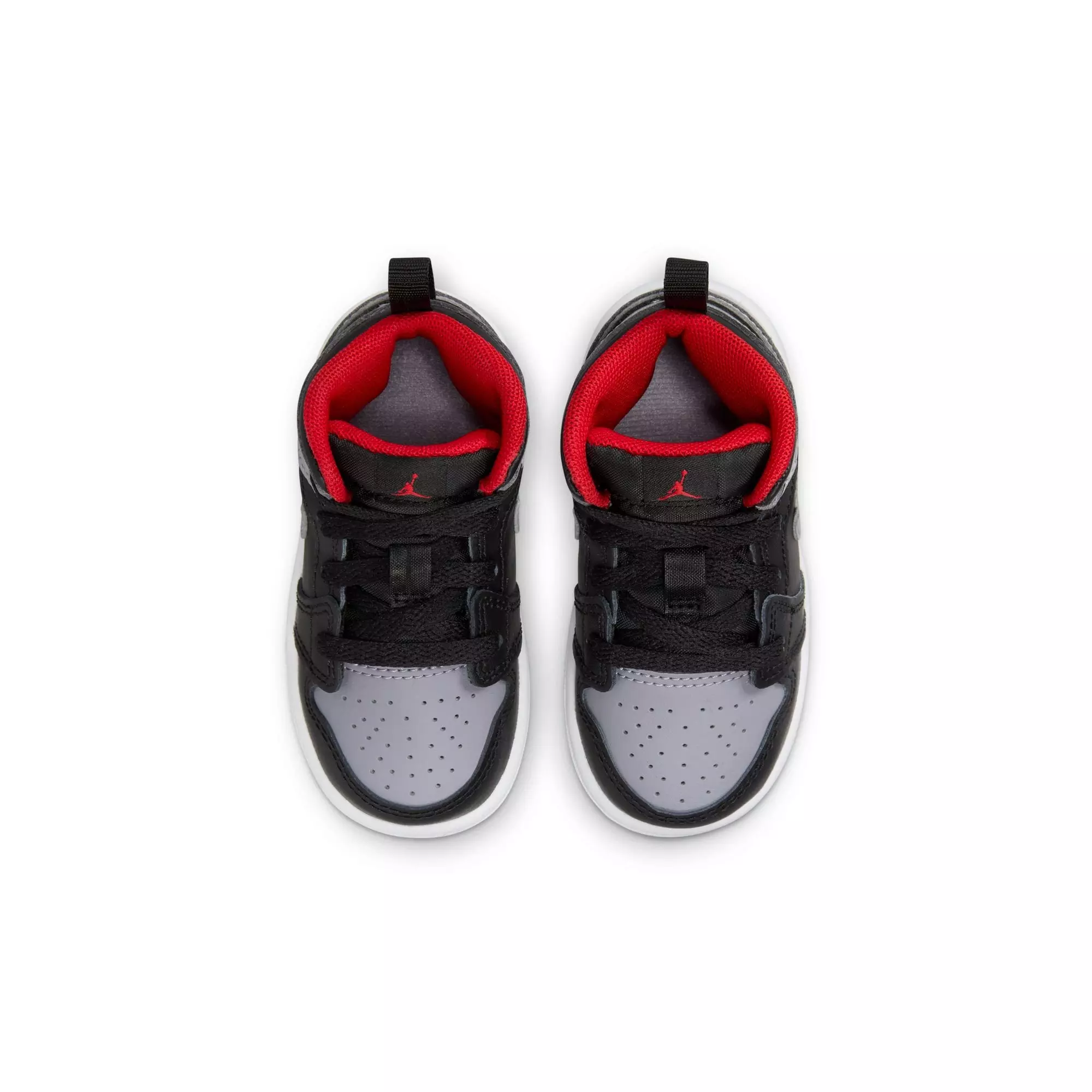 Jordan 1 Mid "Black/Cement Grey/Fire Red/White" Toddler Boys' Shoe - GREY/BLACK/RED