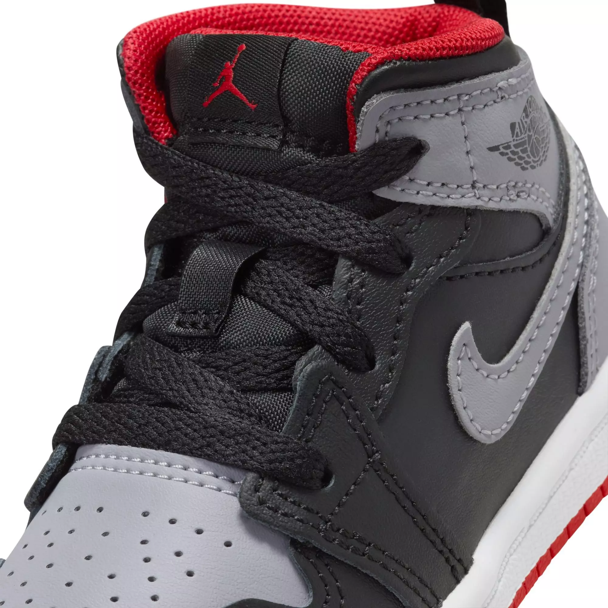 Jordan 1 Mid "Black/Cement Grey/Fire Red/White" Toddler Boys' Shoe - GREY/BLACK/RED