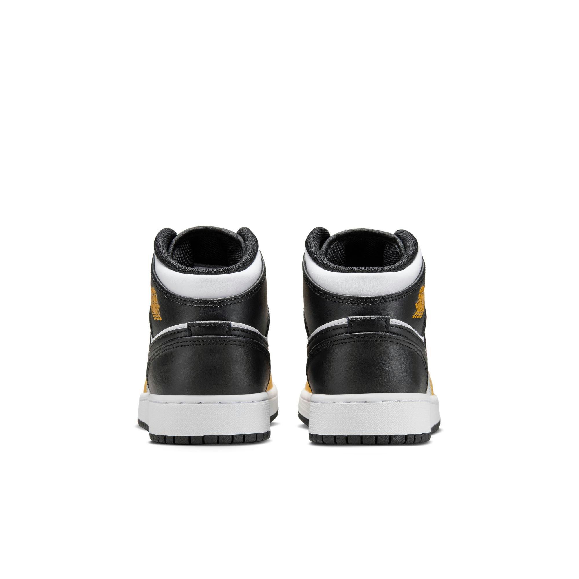 Jordan 1 Mid "Yellow Ochre/Black/White" Grade School Boys' Shoe - YELLOW/BLACK Thumbnail View 6