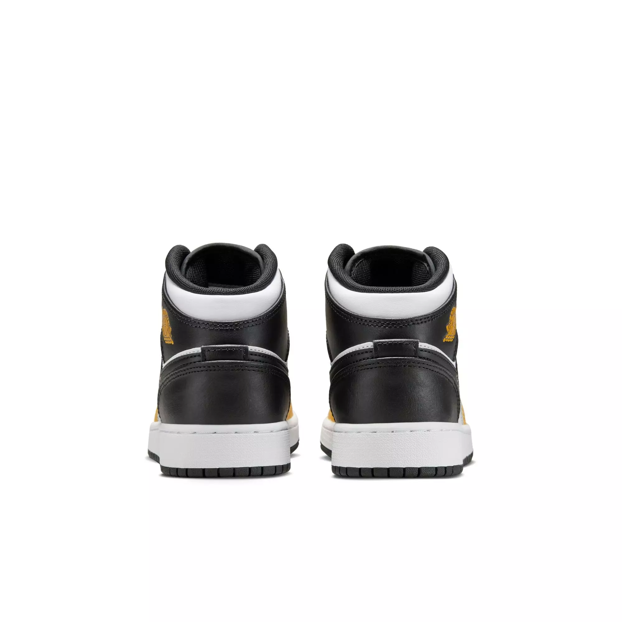 Jordan 1 Mid "Yellow Ochre/Black/White" Grade School Boys' Shoe - YELLOW/BLACK