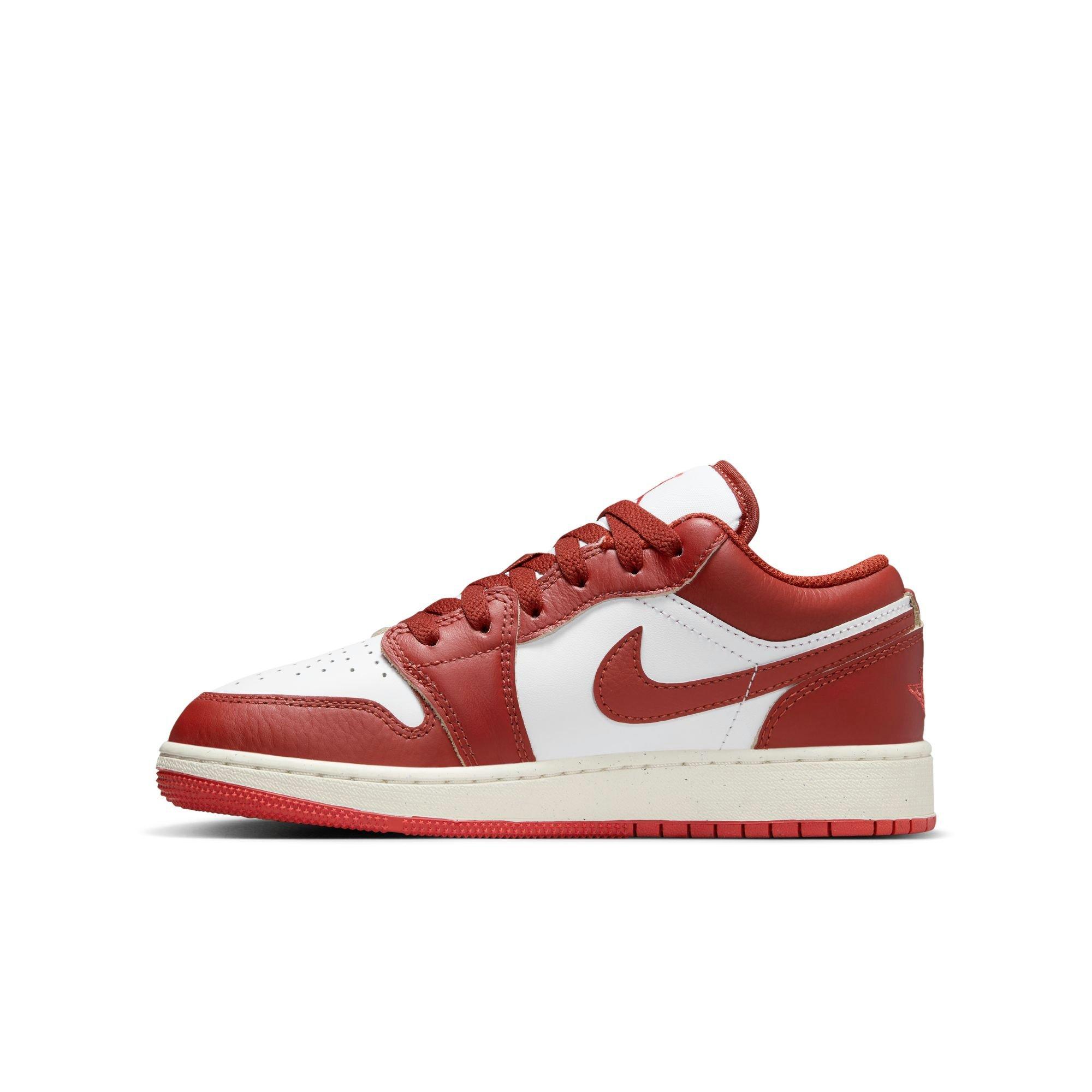 Jordan 1 Low SE Grade School Boys' "White/Dune Red/Lobster/Sail" Shoe