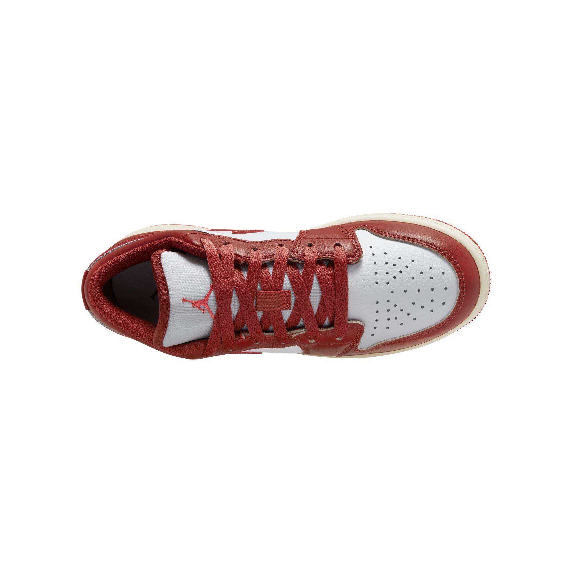 Jordan 1 Low SE Grade School Boys' "White/Dune Red/Lobster/Sail" Shoe
