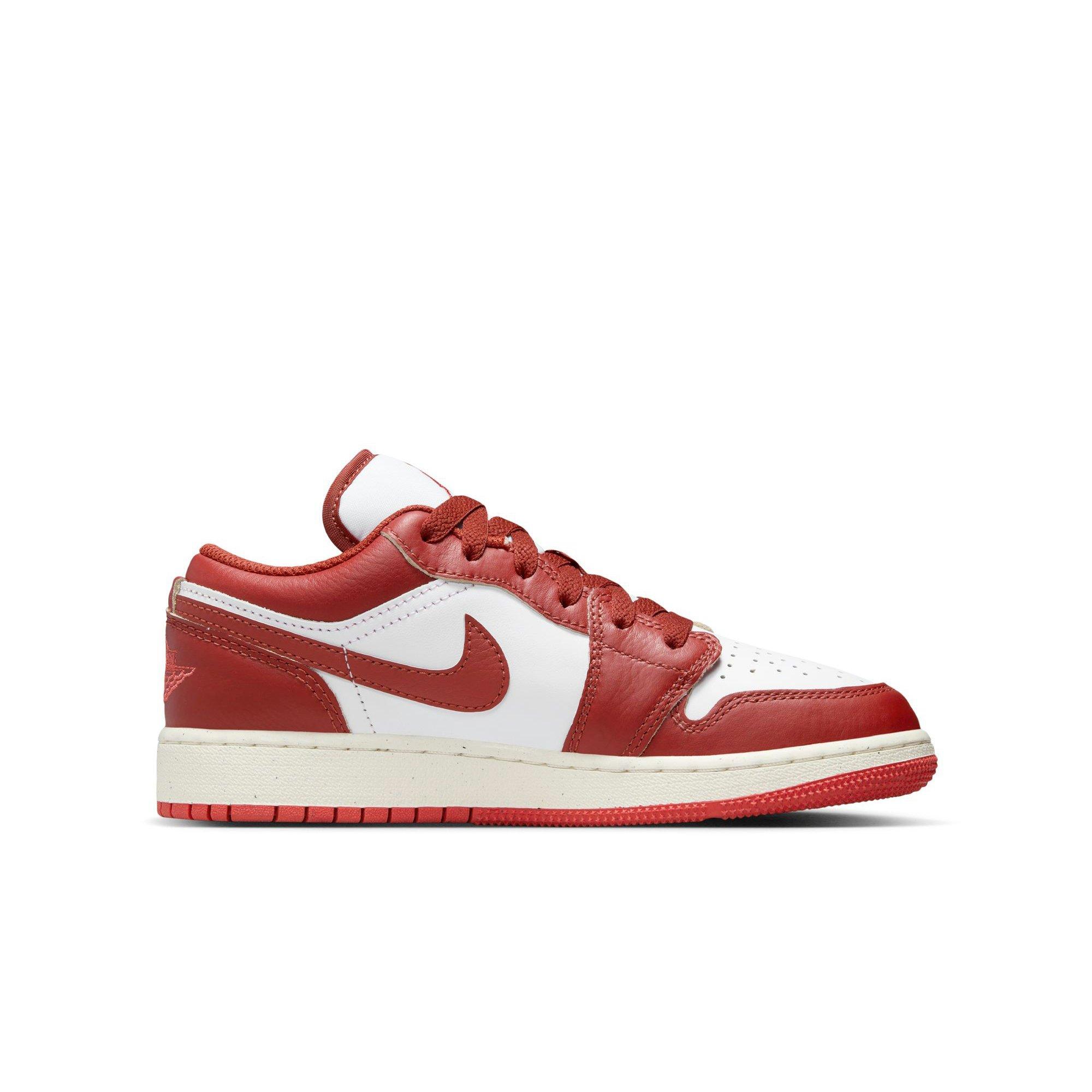 Jordan 1 Low SE Grade School Boys' "White/Dune Red/Lobster/Sail" Shoe