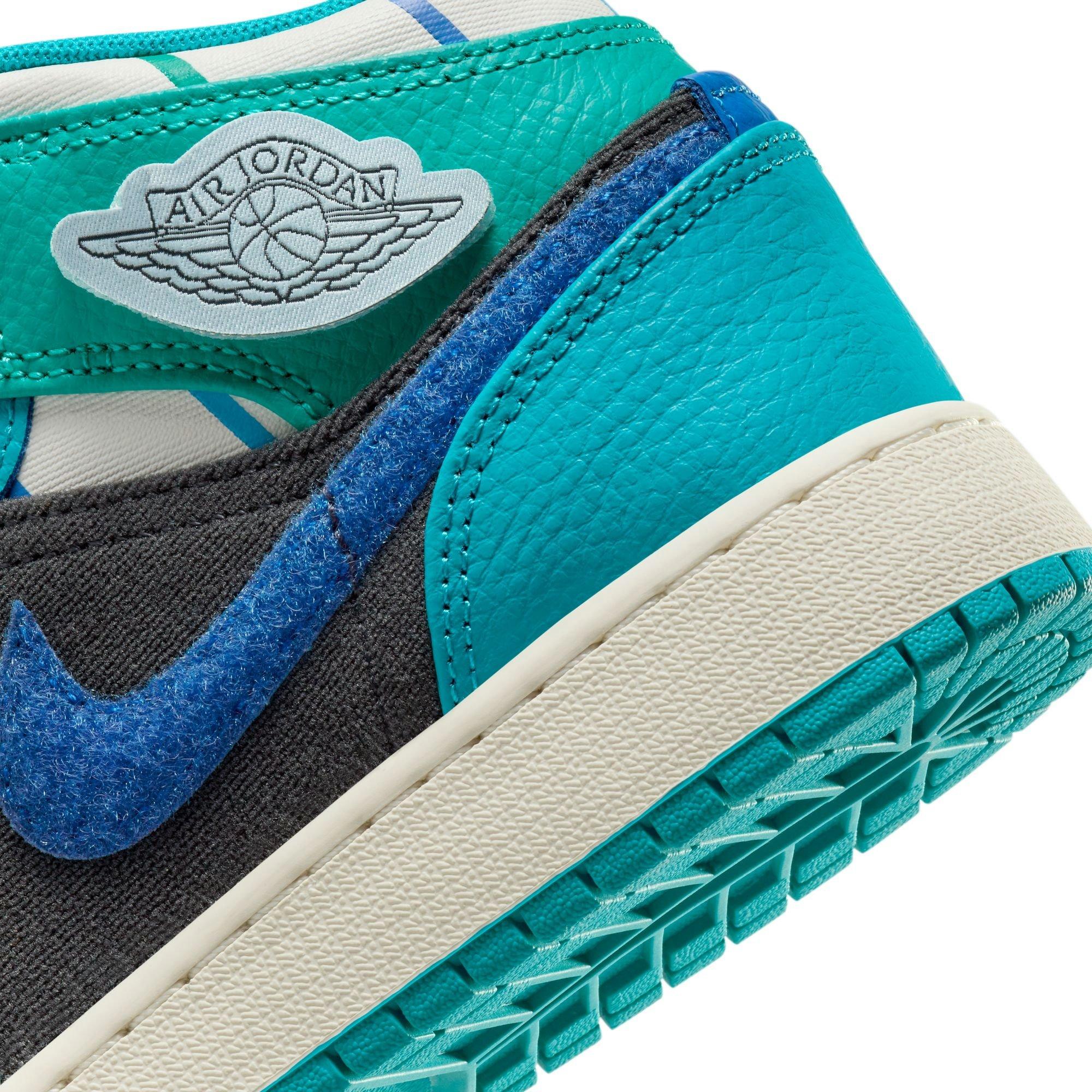Jordan 1 Mid SS "Aqua" Grade School Kids' Shoe - ANTHRACITE/GLACIER BLUE/AQUATONE Thumbnail View 5