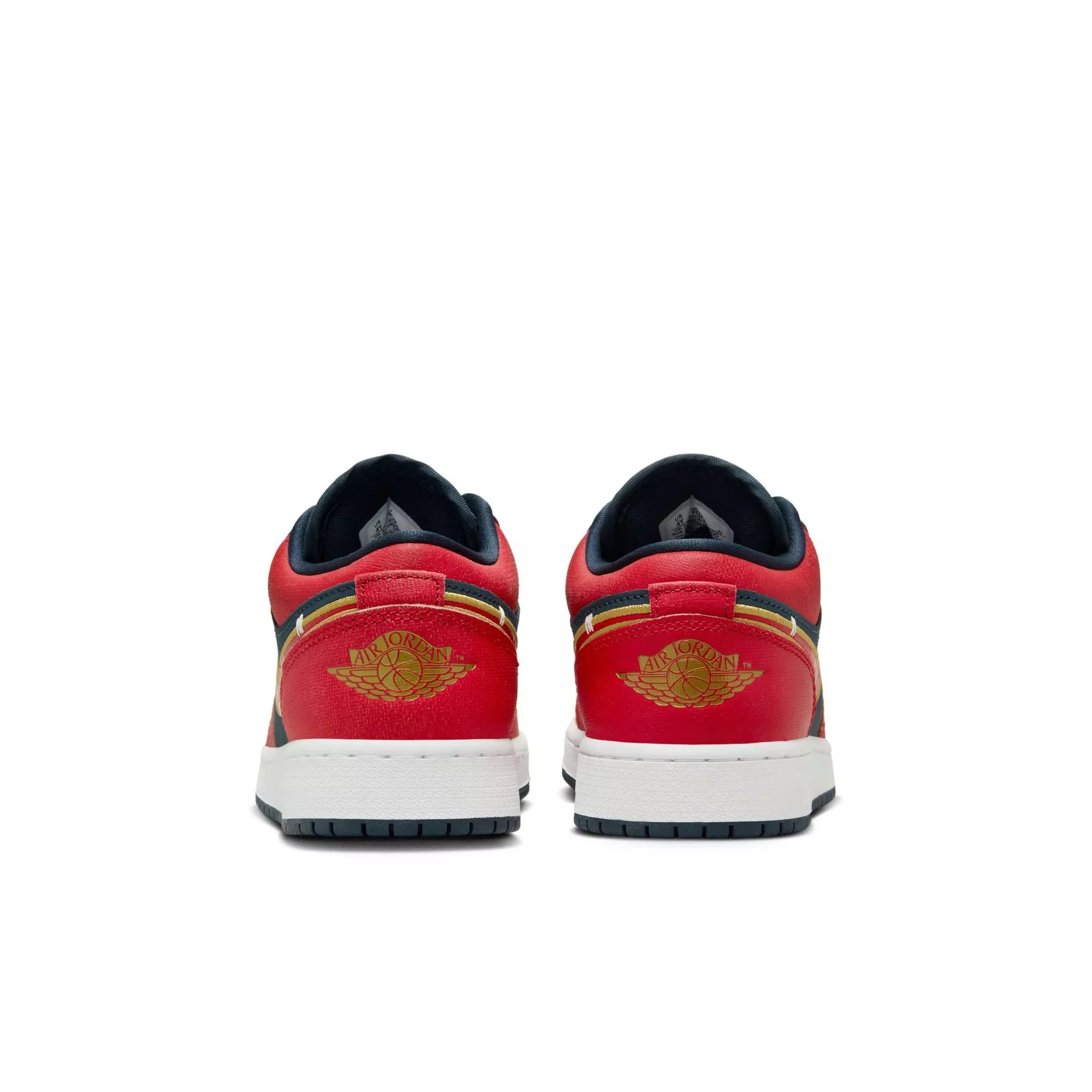 Jordan 1 Low SE "Armory Navy/Sport Red/Metallic Gold" Grade School Boys' Shoe - NAVY/RED