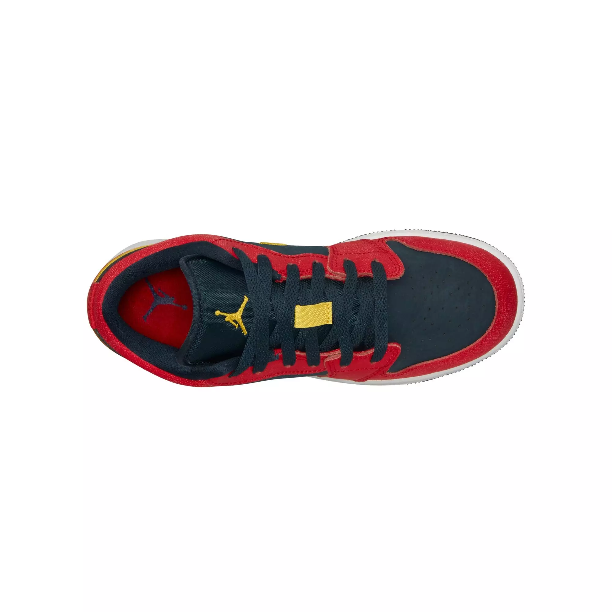 Jordan 1 Low SE "Armory Navy/Sport Red/Metallic Gold" Grade School Boys' Shoe - NAVY/RED
