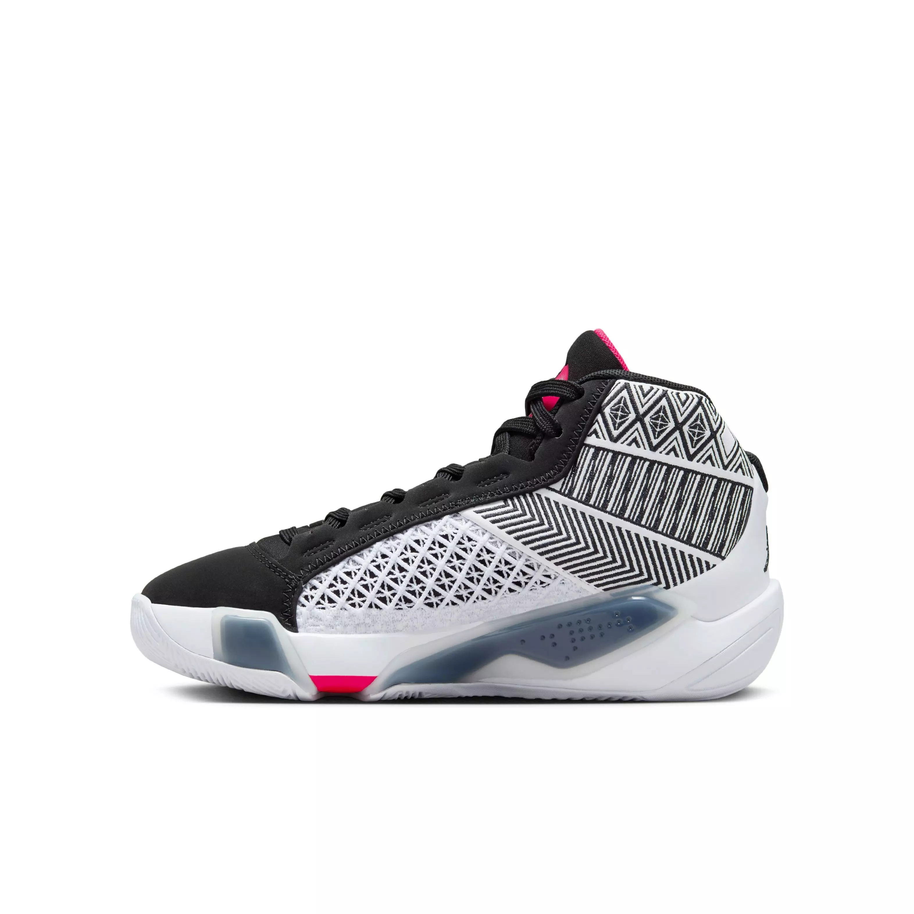 Jordan XXXVIII "Fundamental" Grade School Kids' Basketball Shoe - WHITE/SIREN RED/BLACK