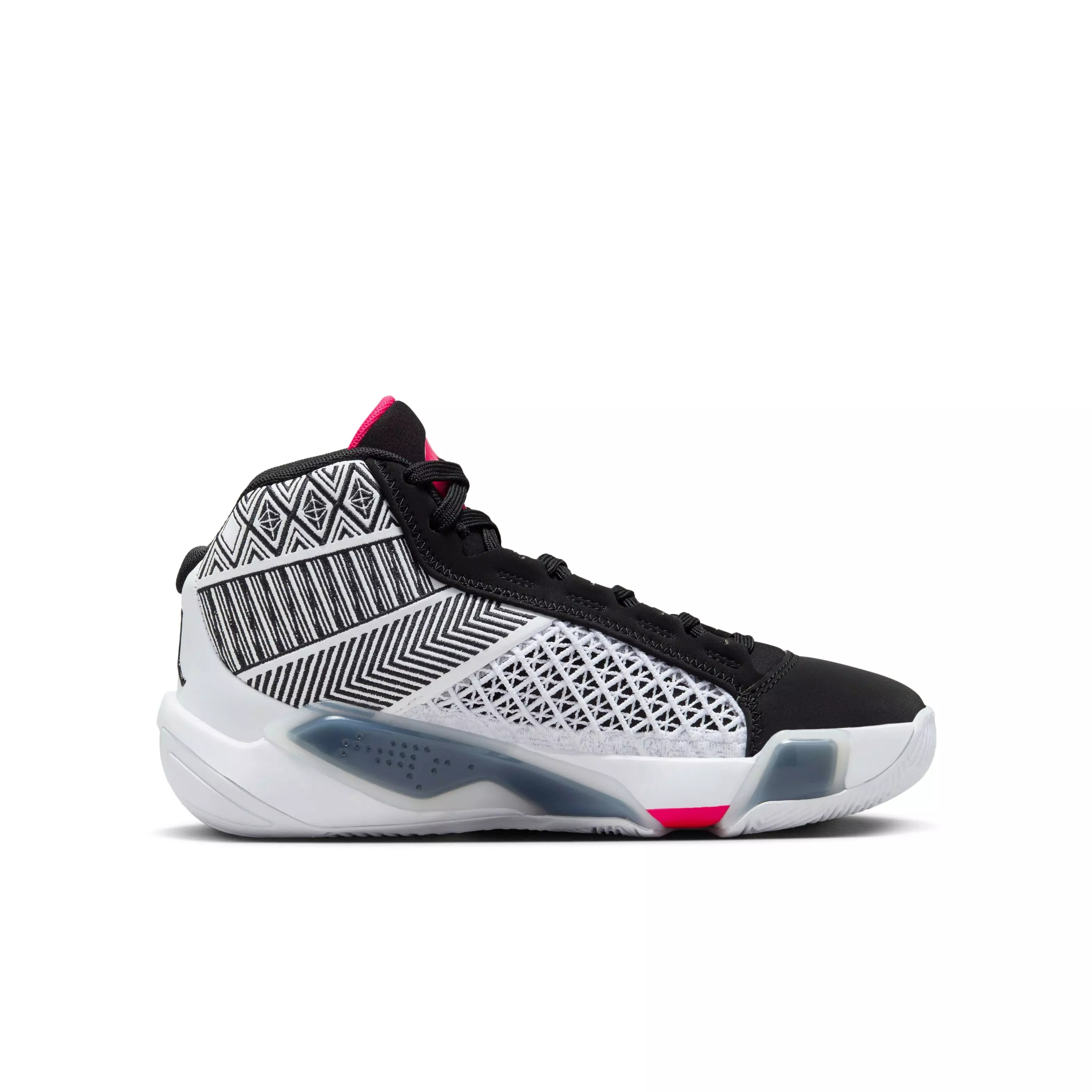 Jordan XXXVIII "Fundamental" Grade School Kids' Basketball Shoe - WHITE/SIREN RED/BLACK