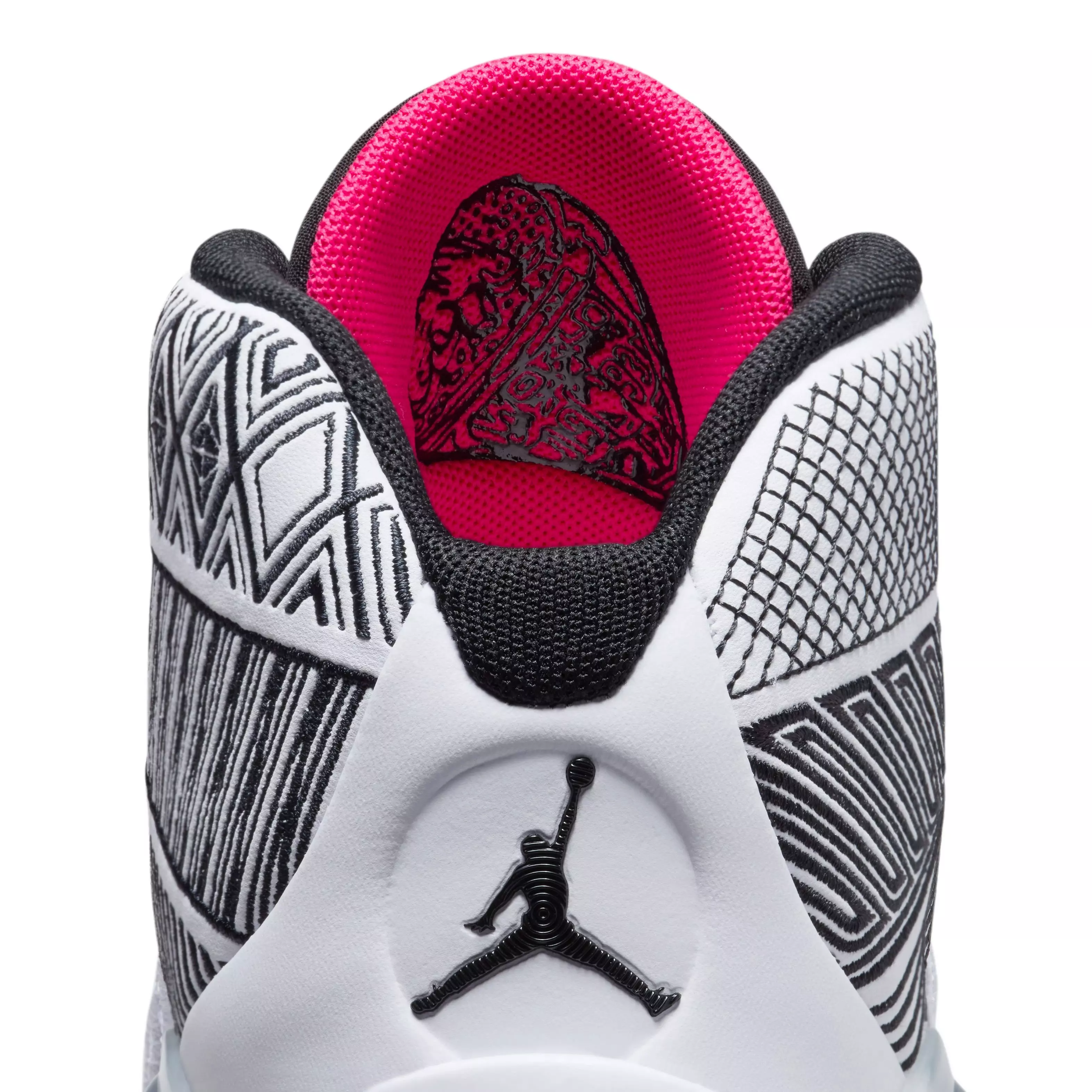 Jordan XXXVIII "Fundamental" Grade School Kids' Basketball Shoe - WHITE/SIREN RED/BLACK
