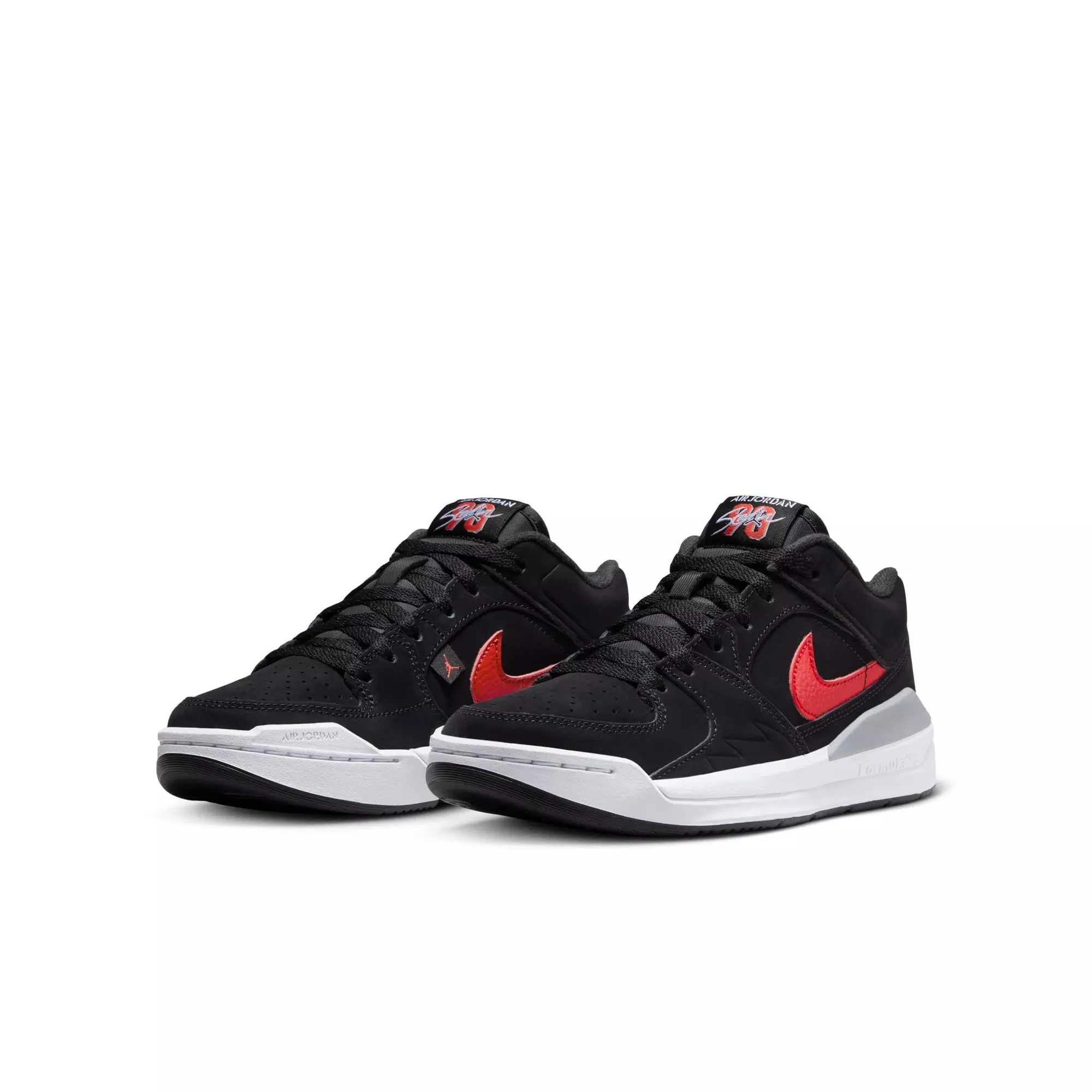 Jordan Stadium 90 "Black/Fire Red/White/Cement Grey" Grade School Boys' Shoe - BLACK/RED