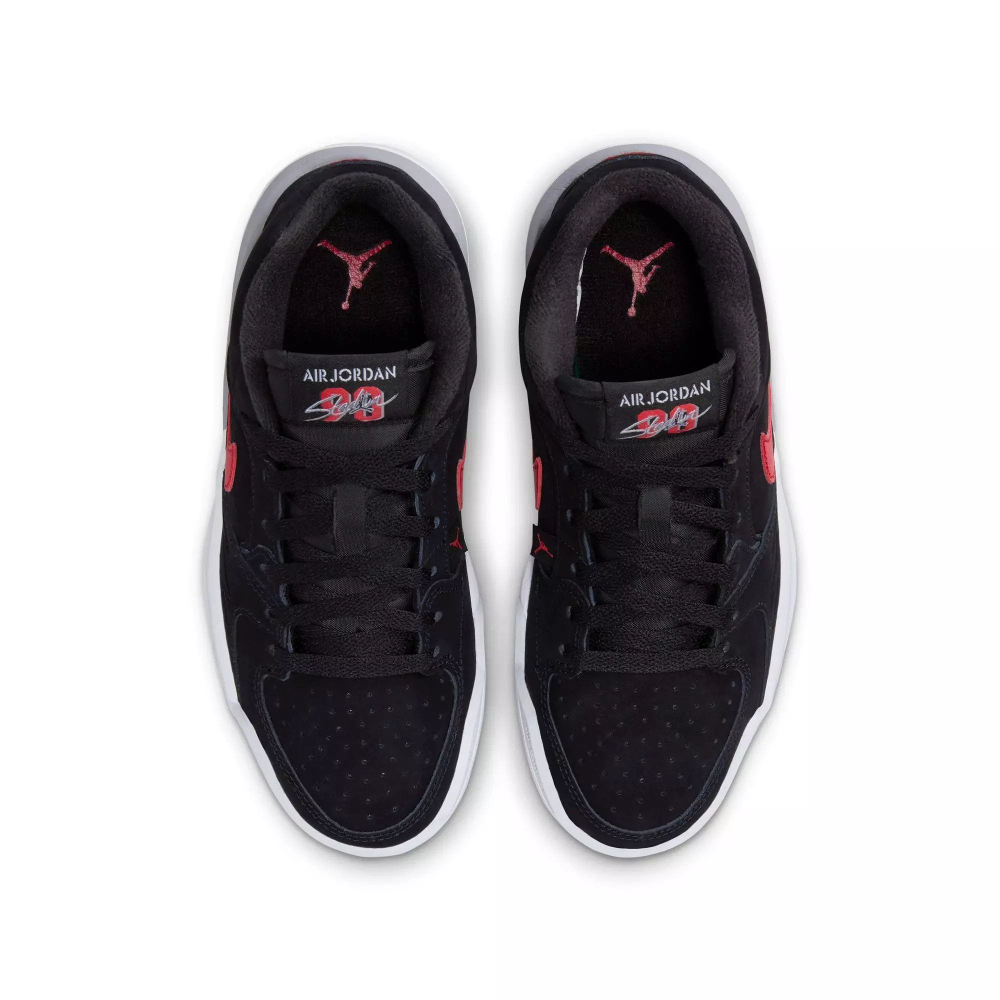 Jordan Stadium 90 "Black/Fire Red/White/Cement Grey" Grade School Boys' Shoe - BLACK/RED