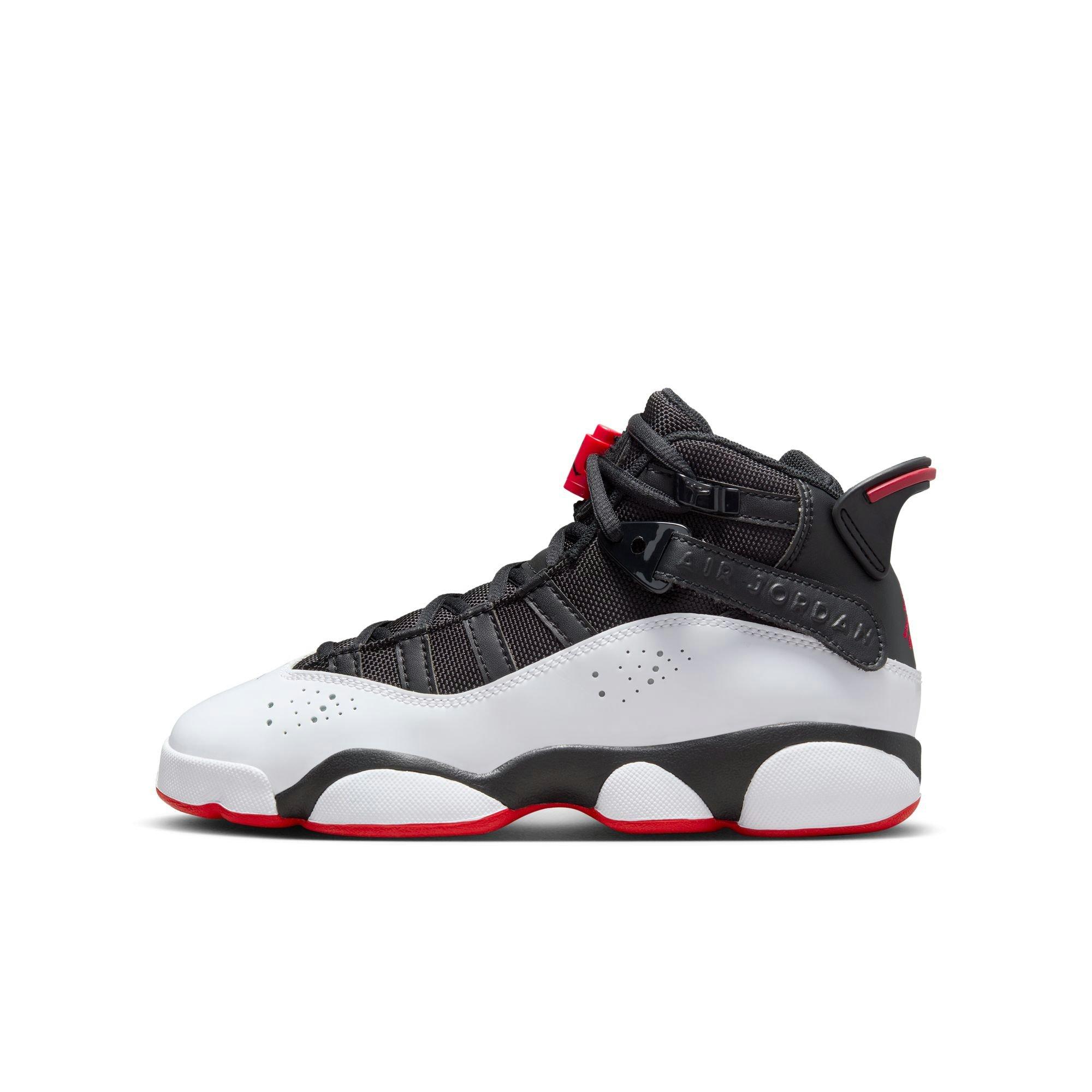 Jordan 6 Rings Grade School Boys' "Black/University Red/White" Shoe