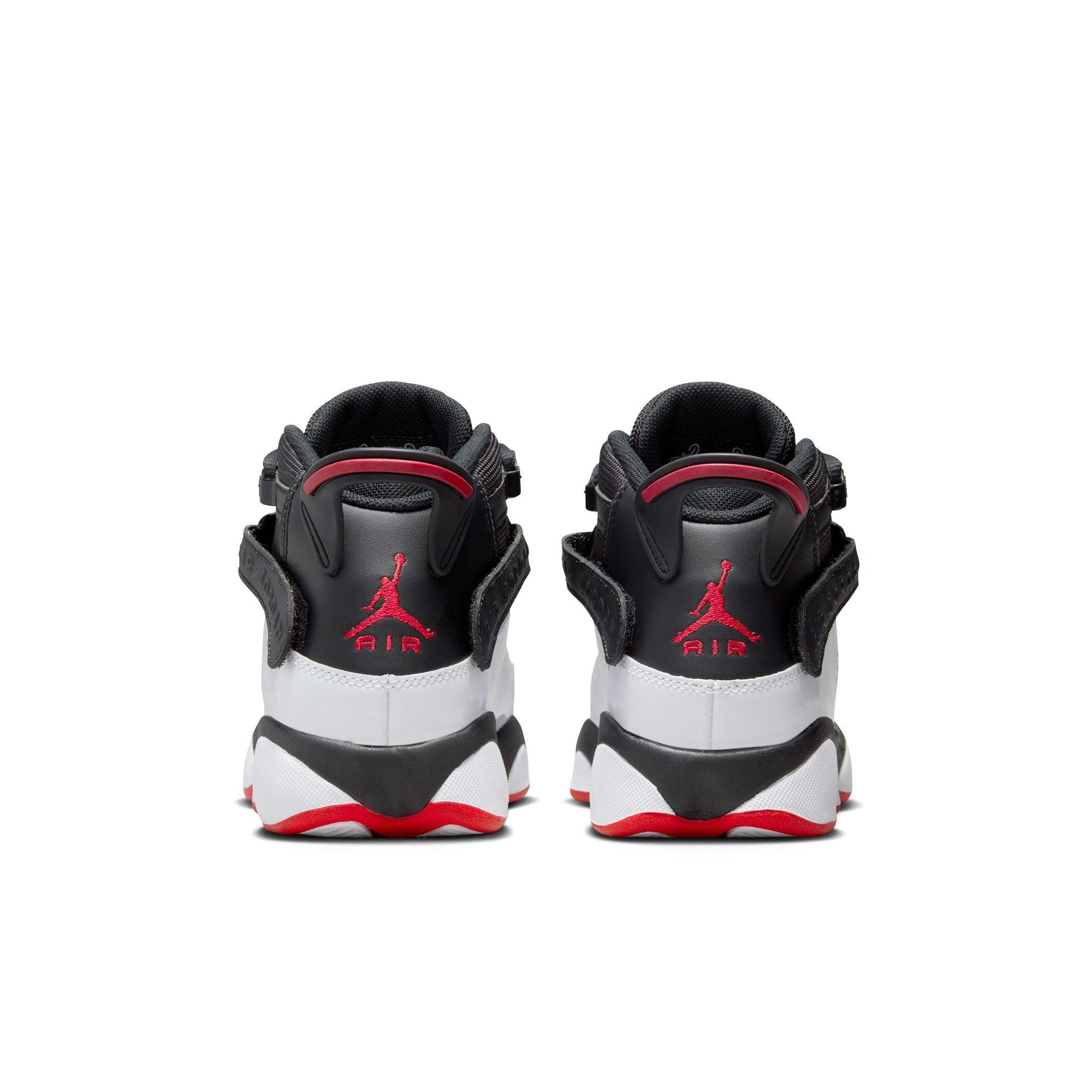 Jordan 6 Rings Grade School Boys' "Black/University Red/White" Shoe