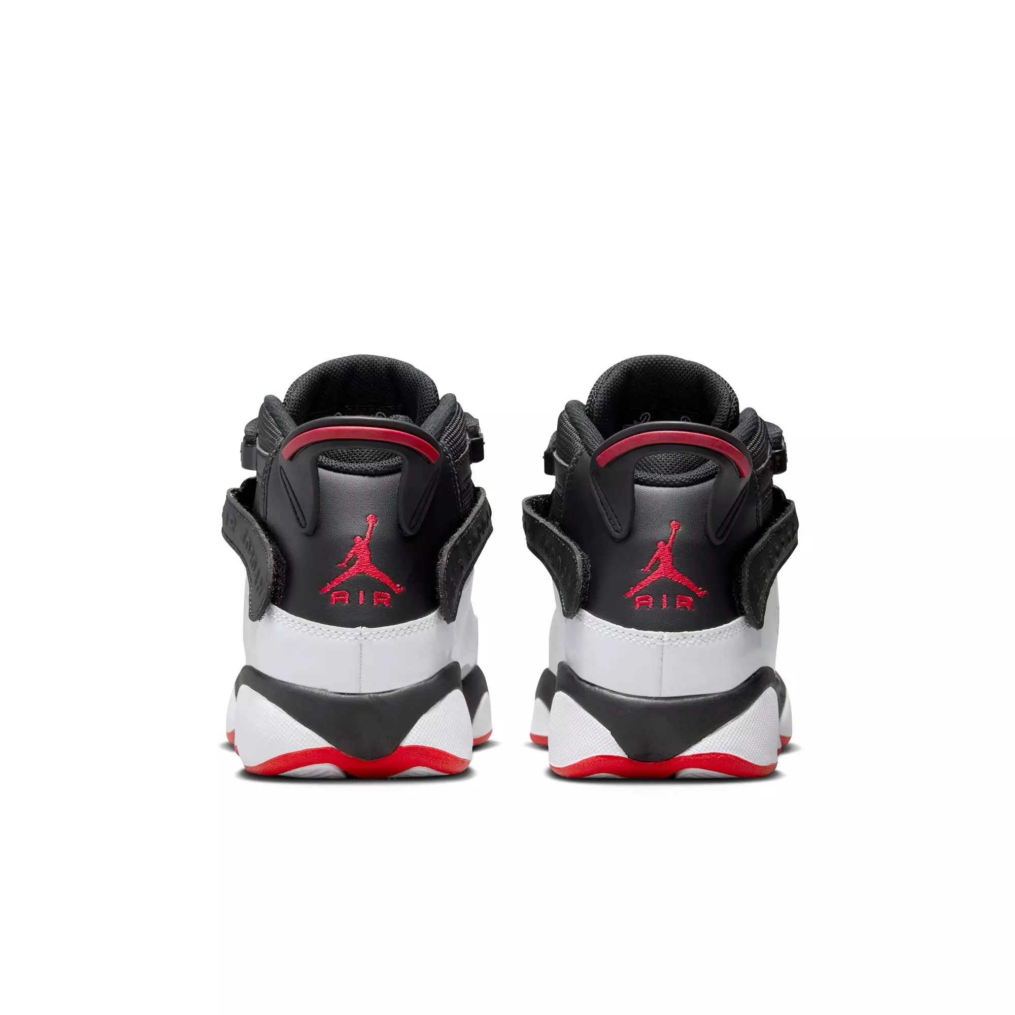 Jordan 6 Rings "Black/University Red/White" Grade School Boys' Shoe - WHITE/BLACK/RED