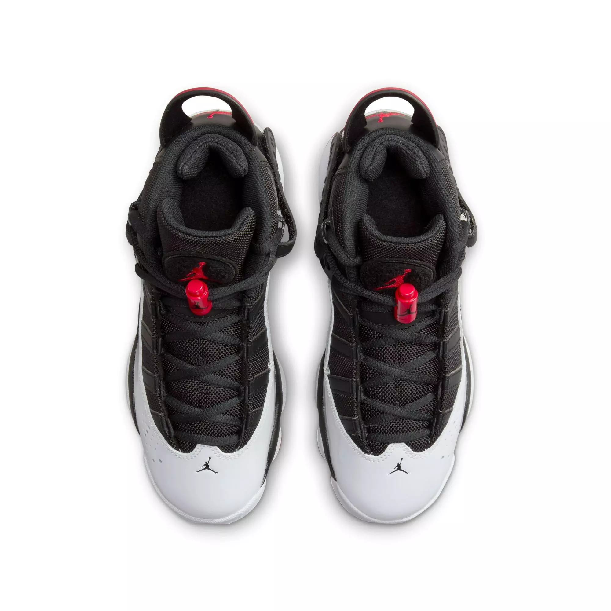 Jordan 6 Rings "Black/University Red/White" Grade School Boys' Shoe - WHITE/BLACK/RED