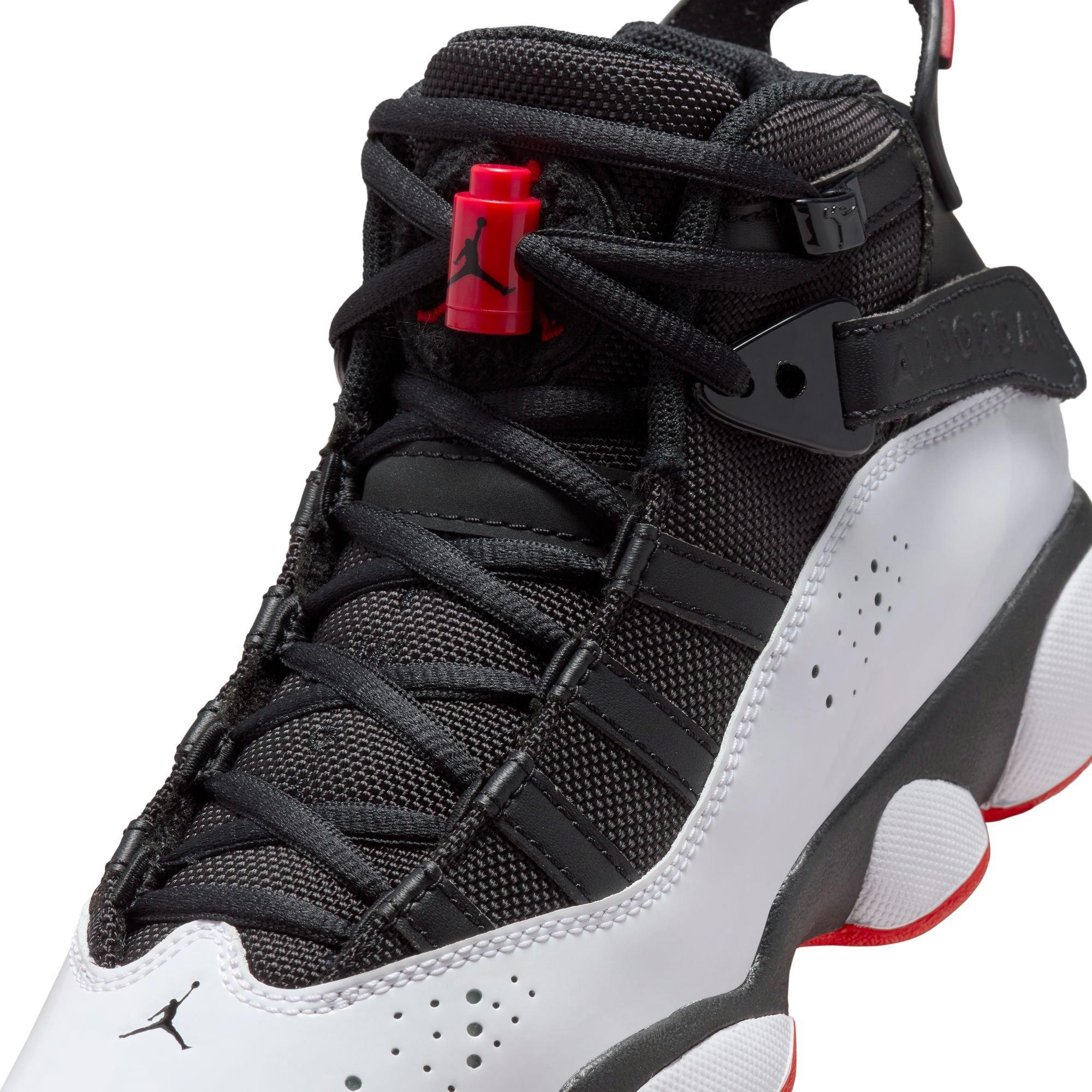 Jordan 6 Rings Grade School Boys' "Black/University Red/White" Shoe