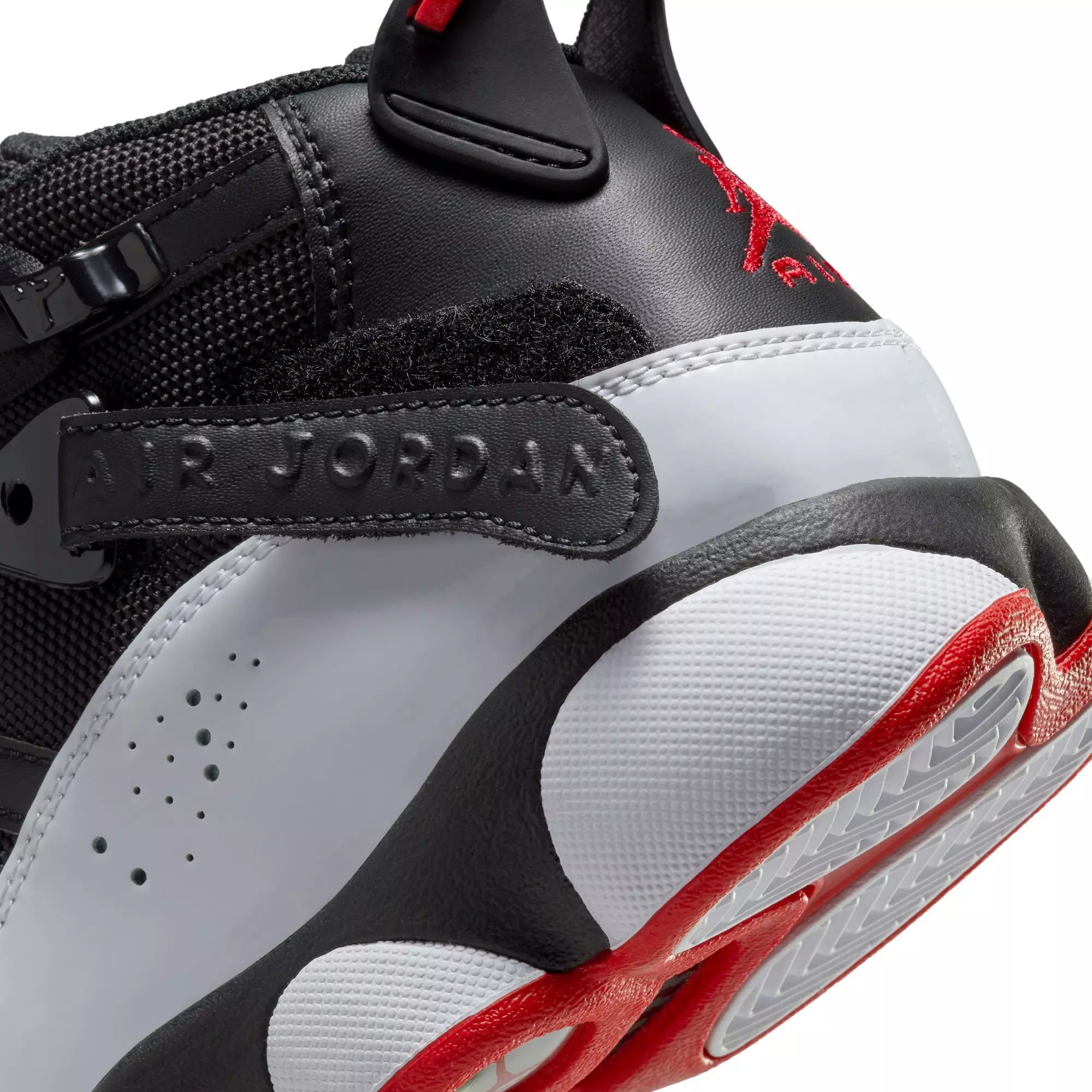 Jordan 6 Rings "Black/University Red/White" Grade School Boys' Shoe - WHITE/BLACK/RED