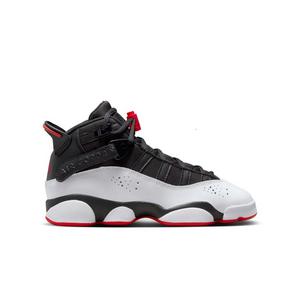 Jordan 6 Rings "Black/University Red/White" Grade School Boys' Shoe