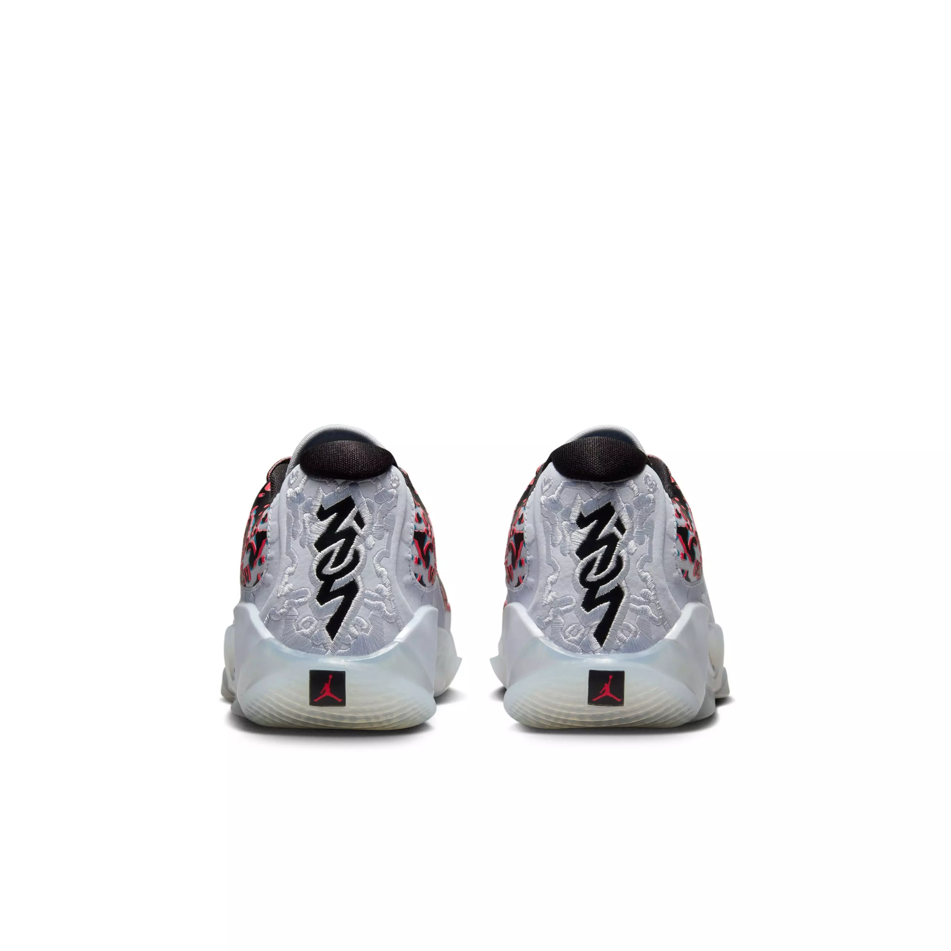 Jordan Zion 3 NRG "3D" Grade School Kids' Basketball Shoe - FOOTBALL GREY/BLACK/FLASH CRIMSON