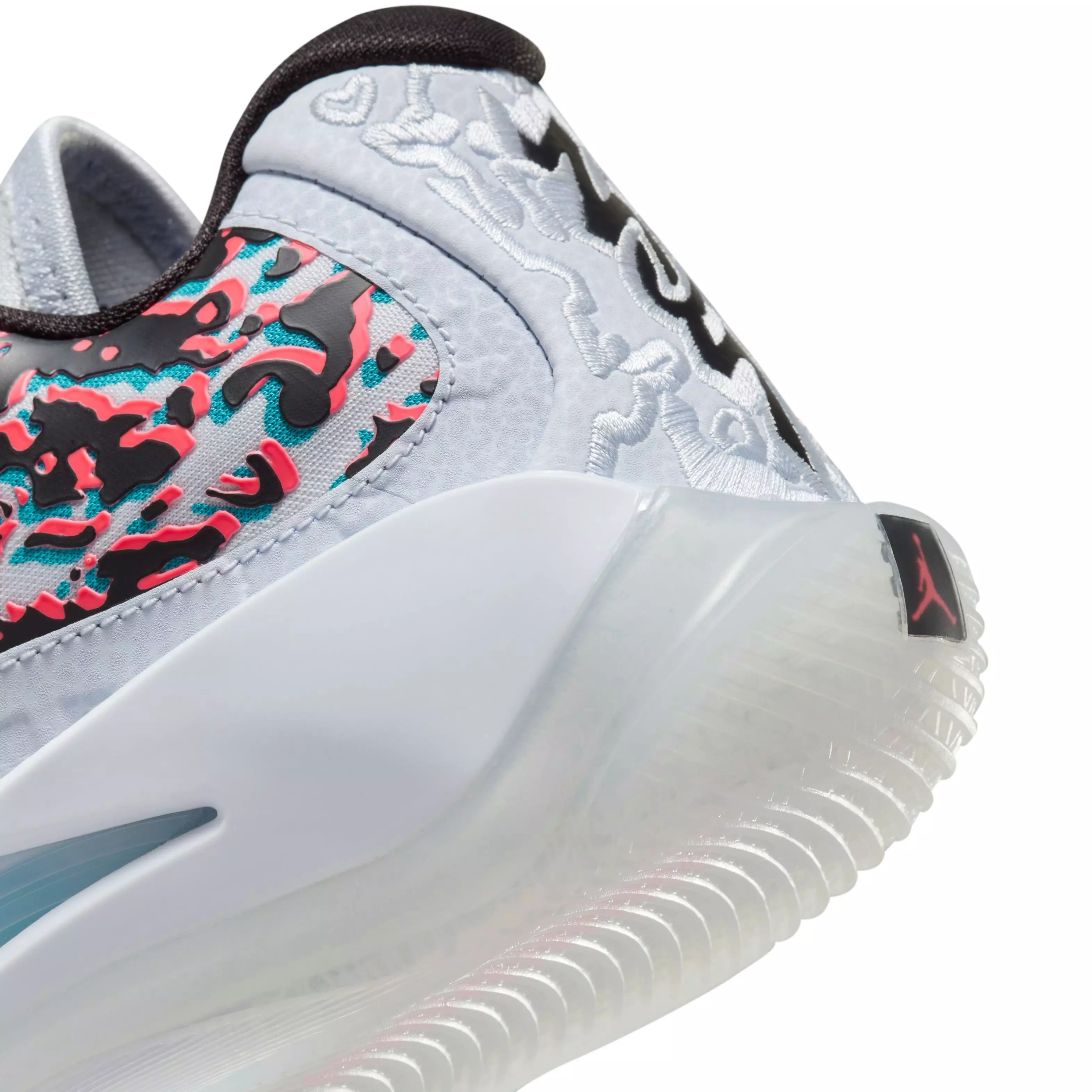 Jordan Zion 3 NRG "3D" Grade School Kids' Basketball Shoe - FOOTBALL GREY/BLACK/FLASH CRIMSON