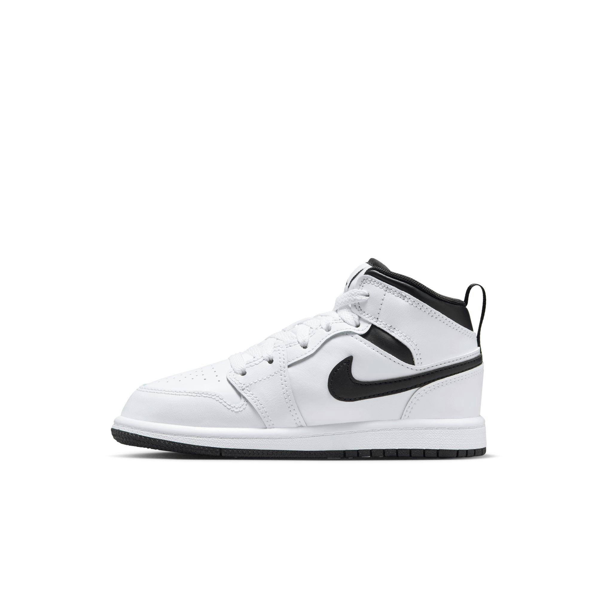 Jordan 1 Mid Preschool Boys' White/Black Shoe