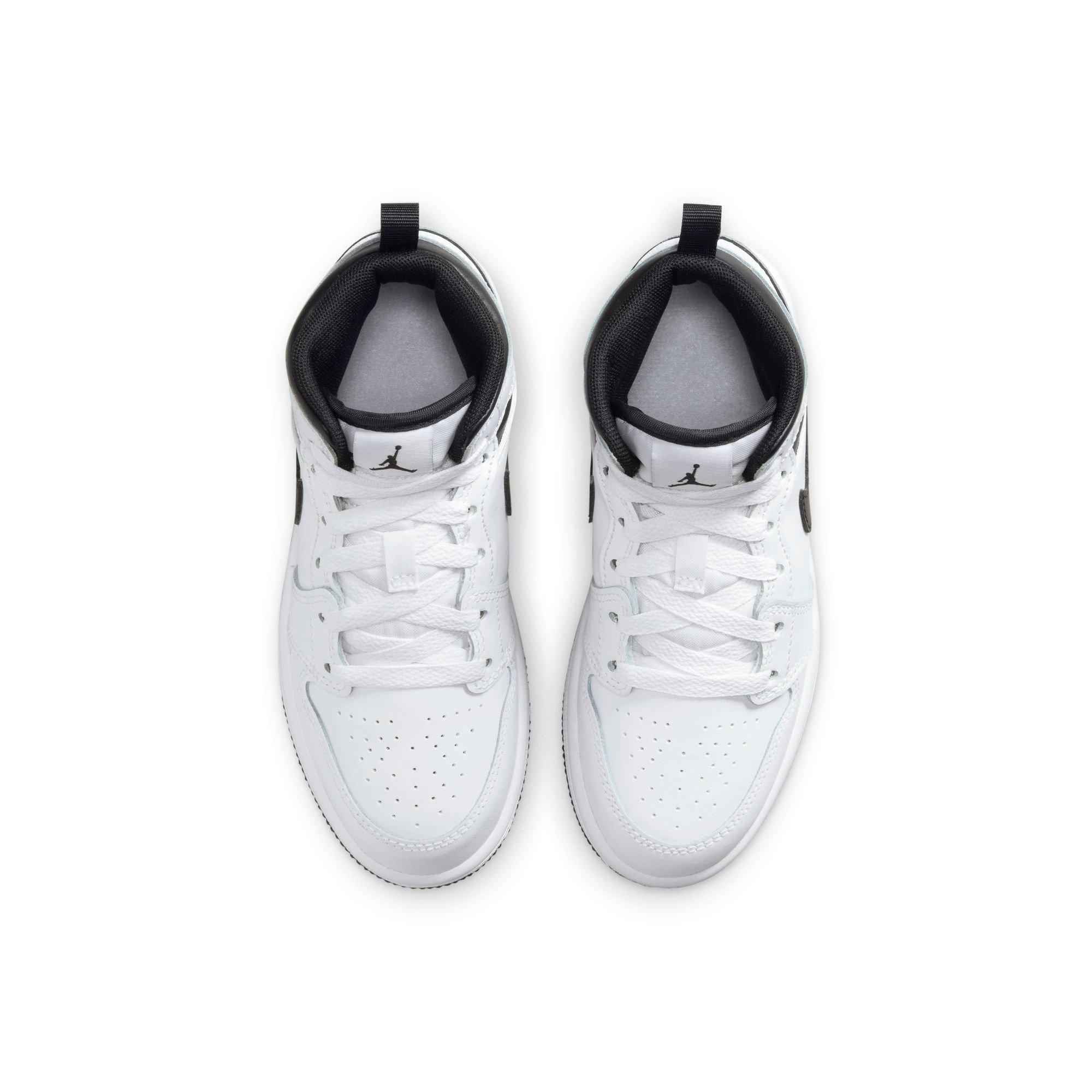 Jordan 1 Mid Preschool Boys' White/Black Shoe