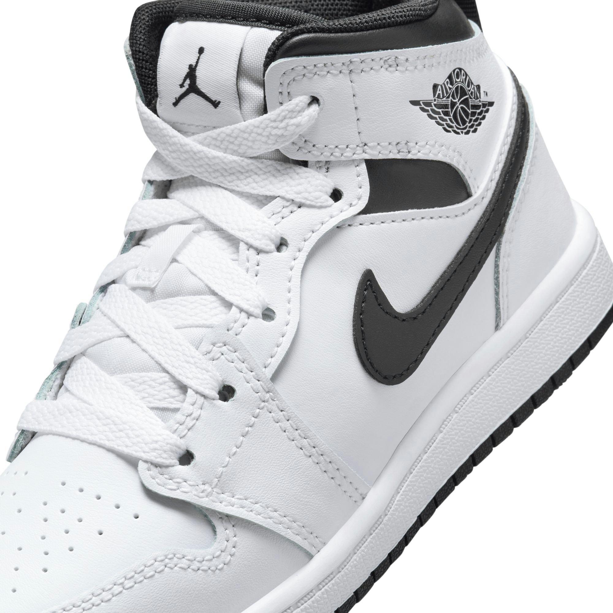 Jordan 1 Mid Preschool Boys' White/Black Shoe