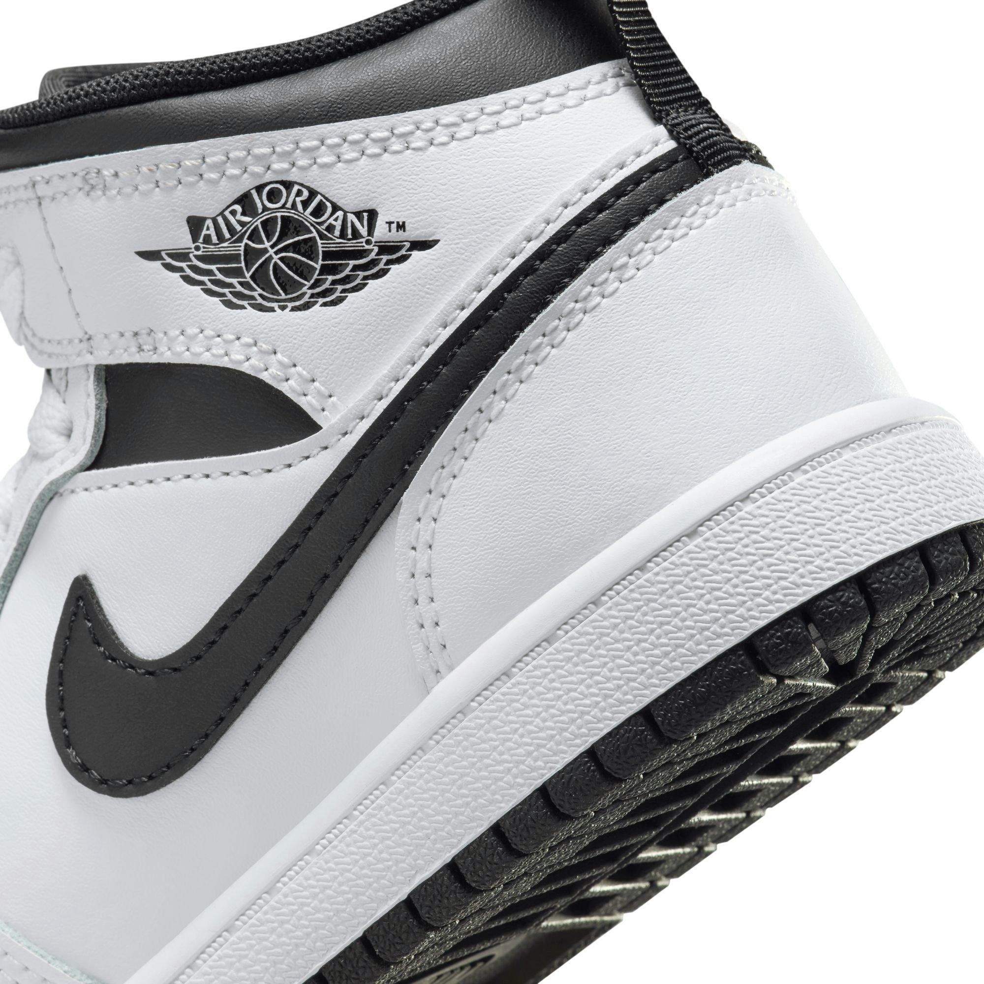 Jordan 1 Mid Preschool Boys' White/Black Shoe