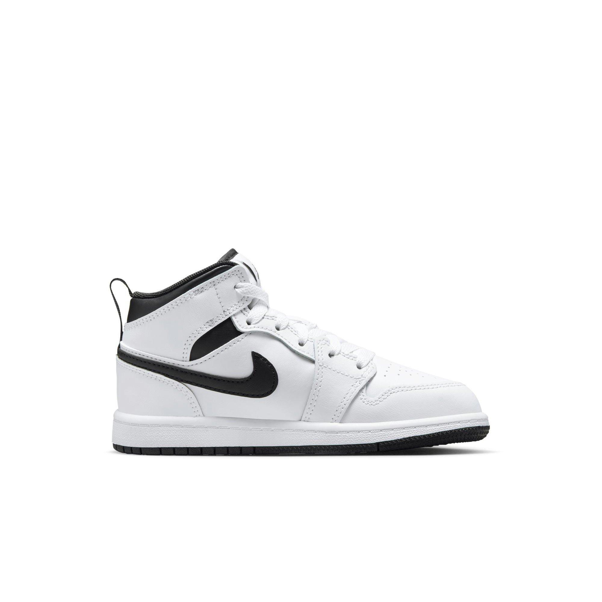 Jordan 1 Mid Preschool Boys' White/Black Shoe