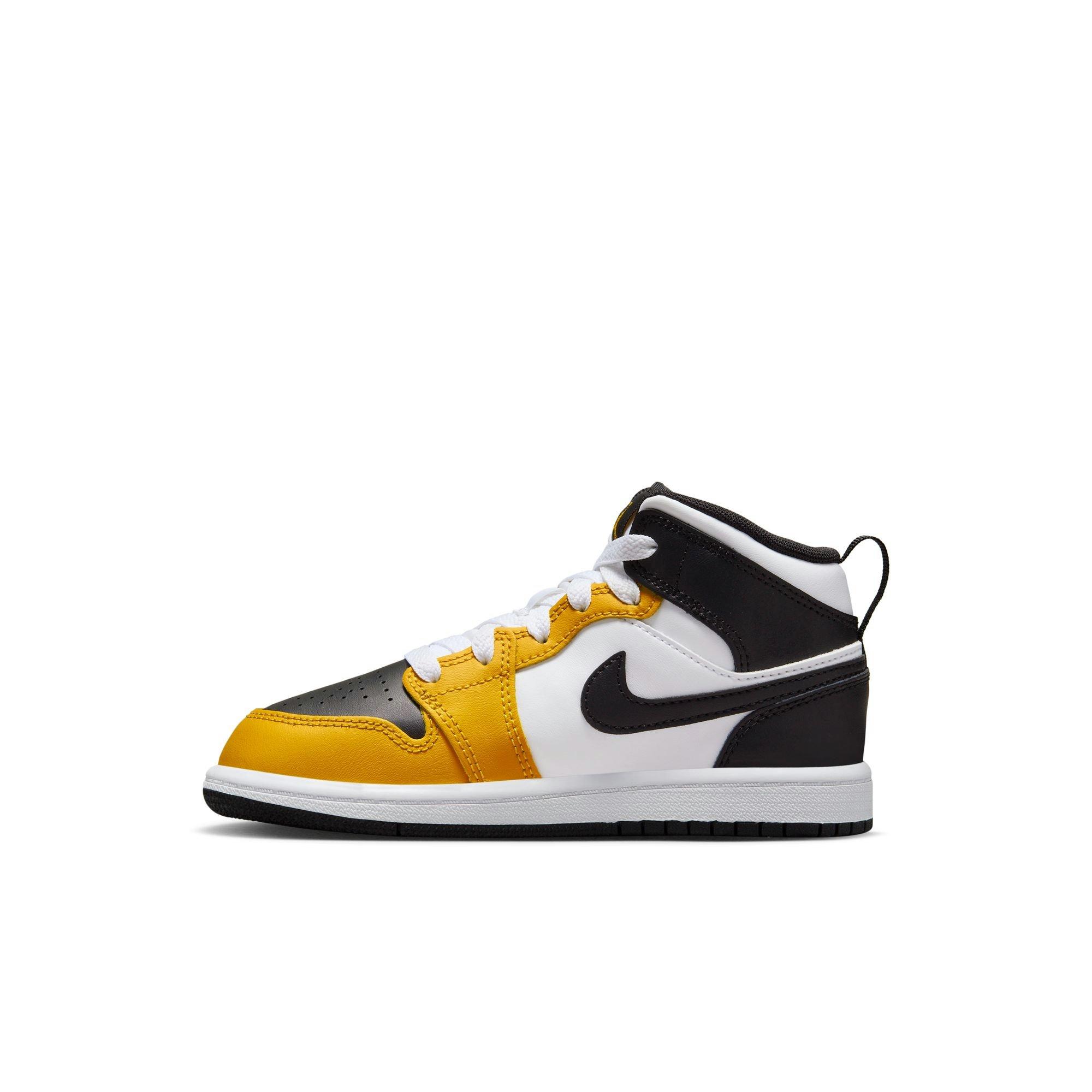 Jordan 1 Mid Preschool Boys' Yellow Ochre/Black/White Shoe