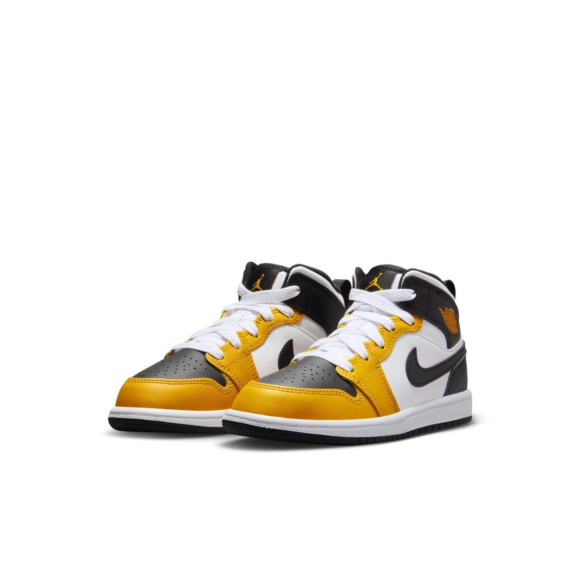 Jordan 1 Mid Preschool Boys' Yellow Ochre/Black/White Shoe