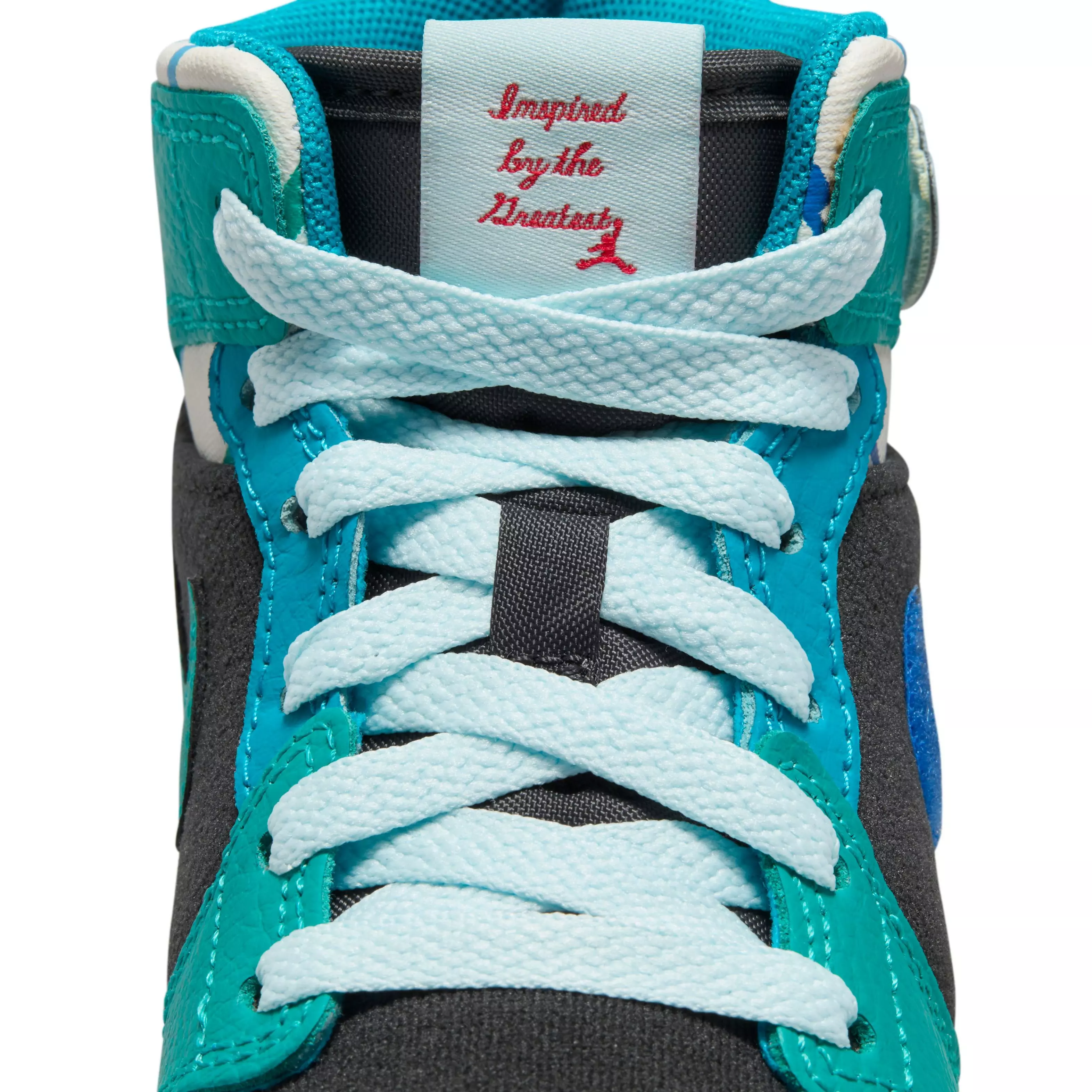 Jordan 1 Mid SS "Aqua" Preschool Kids' Shoe - ANTHRACITE/GLACIER BLUE/AQUATONE