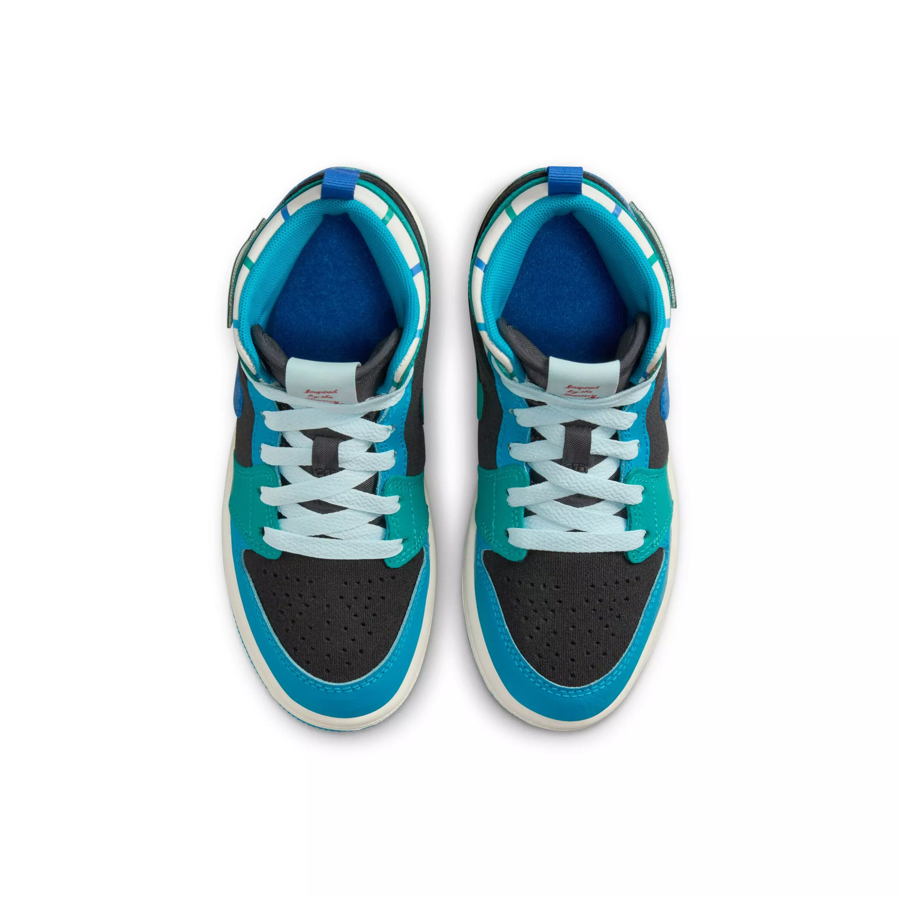 Jordan 1 Mid SS "Aqua" Preschool Kids' Shoe - ANTHRACITE/GLACIER BLUE/AQUATONE
