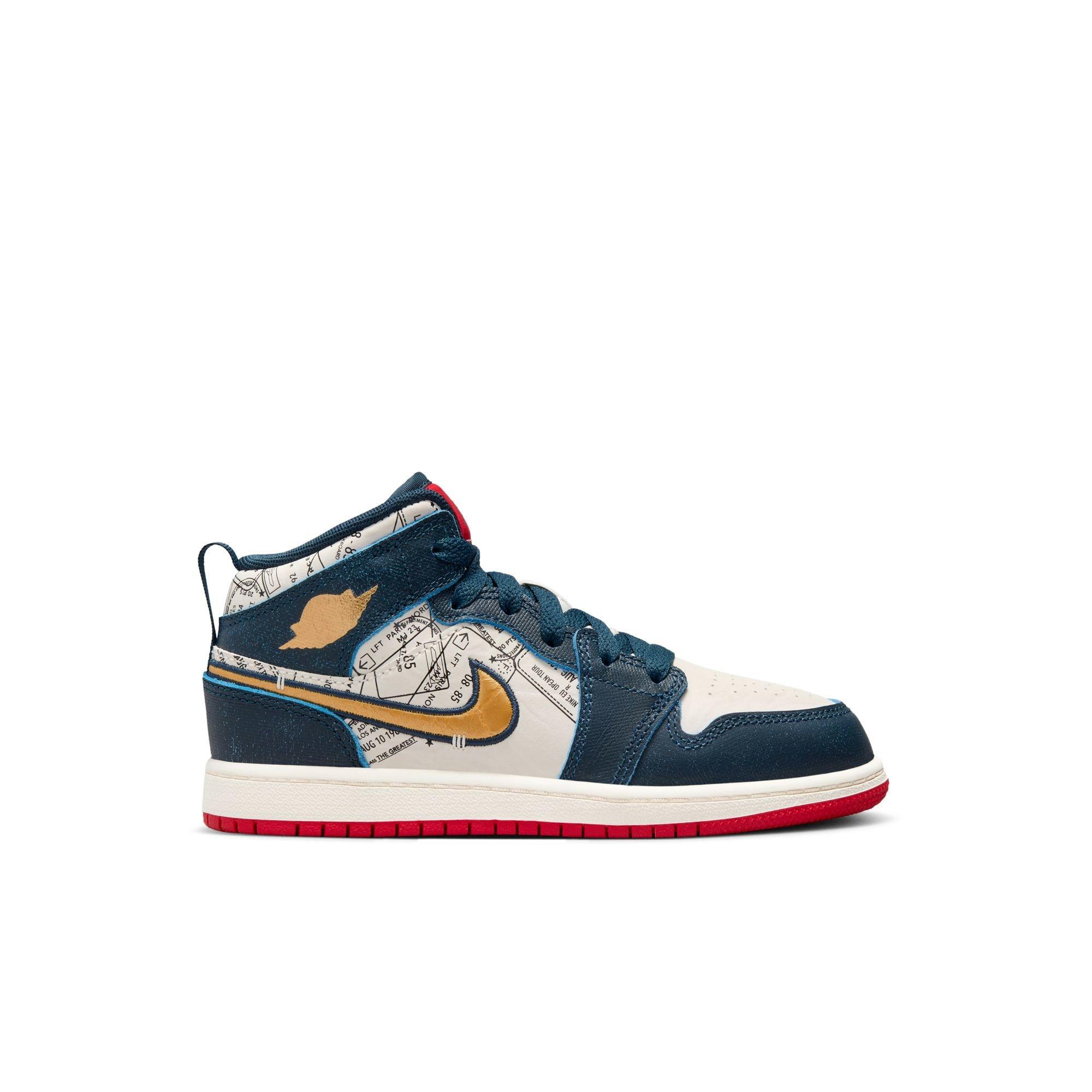 Jordan 1 store mid navy gold