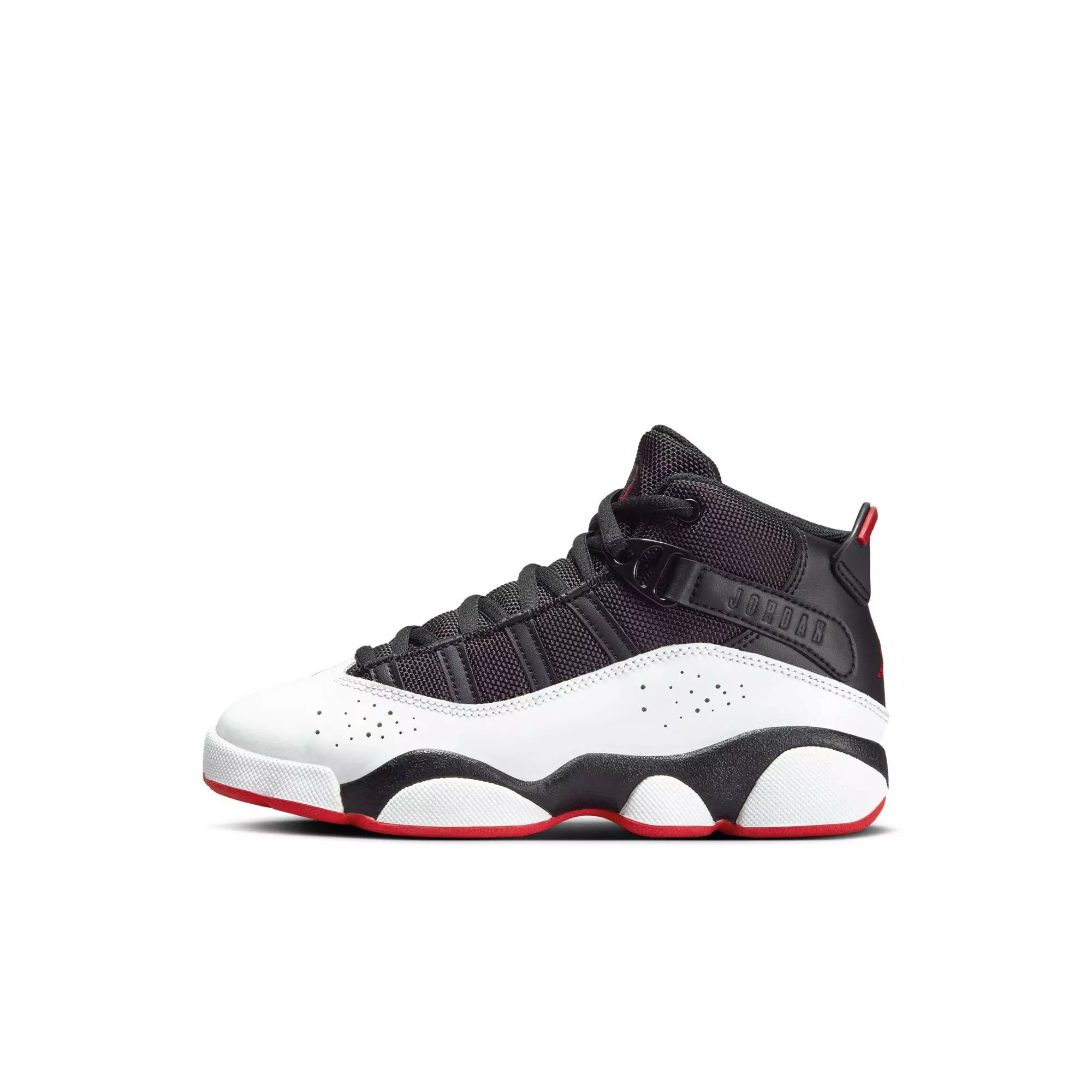 Jordan 6 Rings "Black/University Red" Preschool Boys' Shoe - WHITE/BLACK/RED