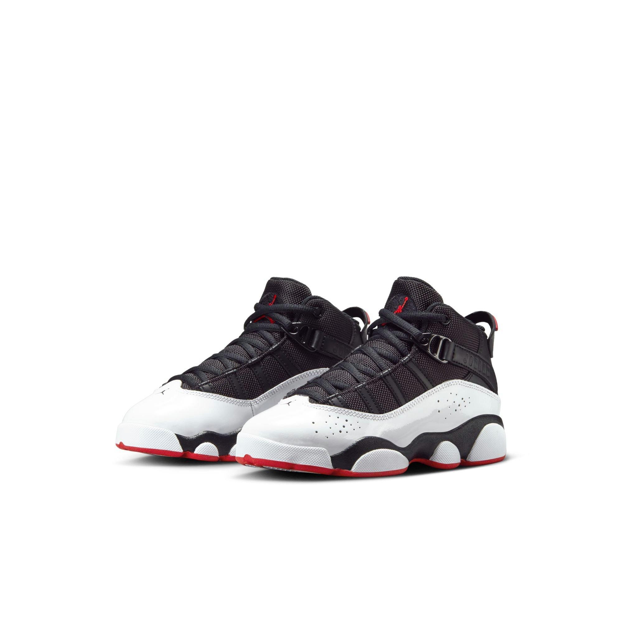 Jordan 6 Rings "Black/University Red" Preschool Boys' Shoe - WHITE/BLACK/RED Thumbnail View 5