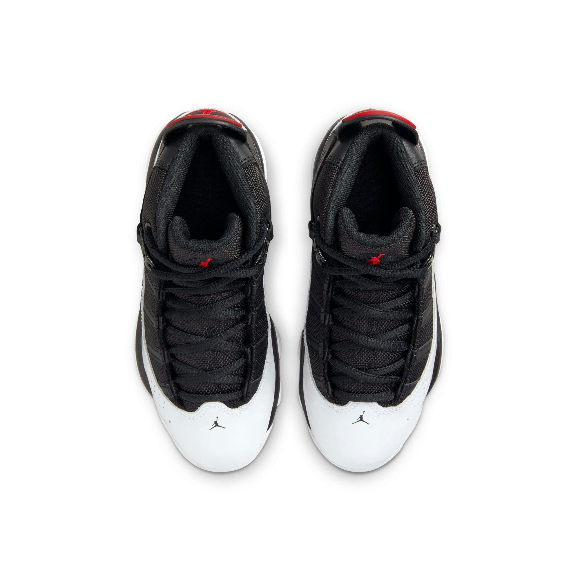 Jordan 6 Rings "Black/University Red" Preschool Boys' Shoe - WHITE/BLACK/RED Thumbnail View 7