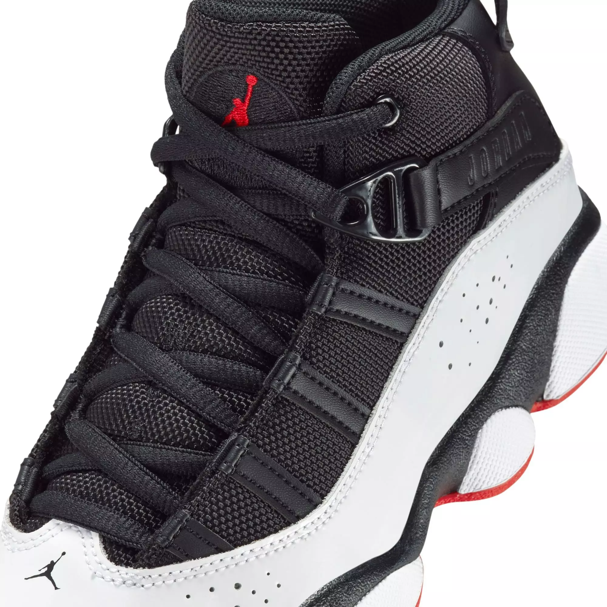 Jordan 6 Rings "Black/University Red" Preschool Boys' Shoe - WHITE/BLACK/RED