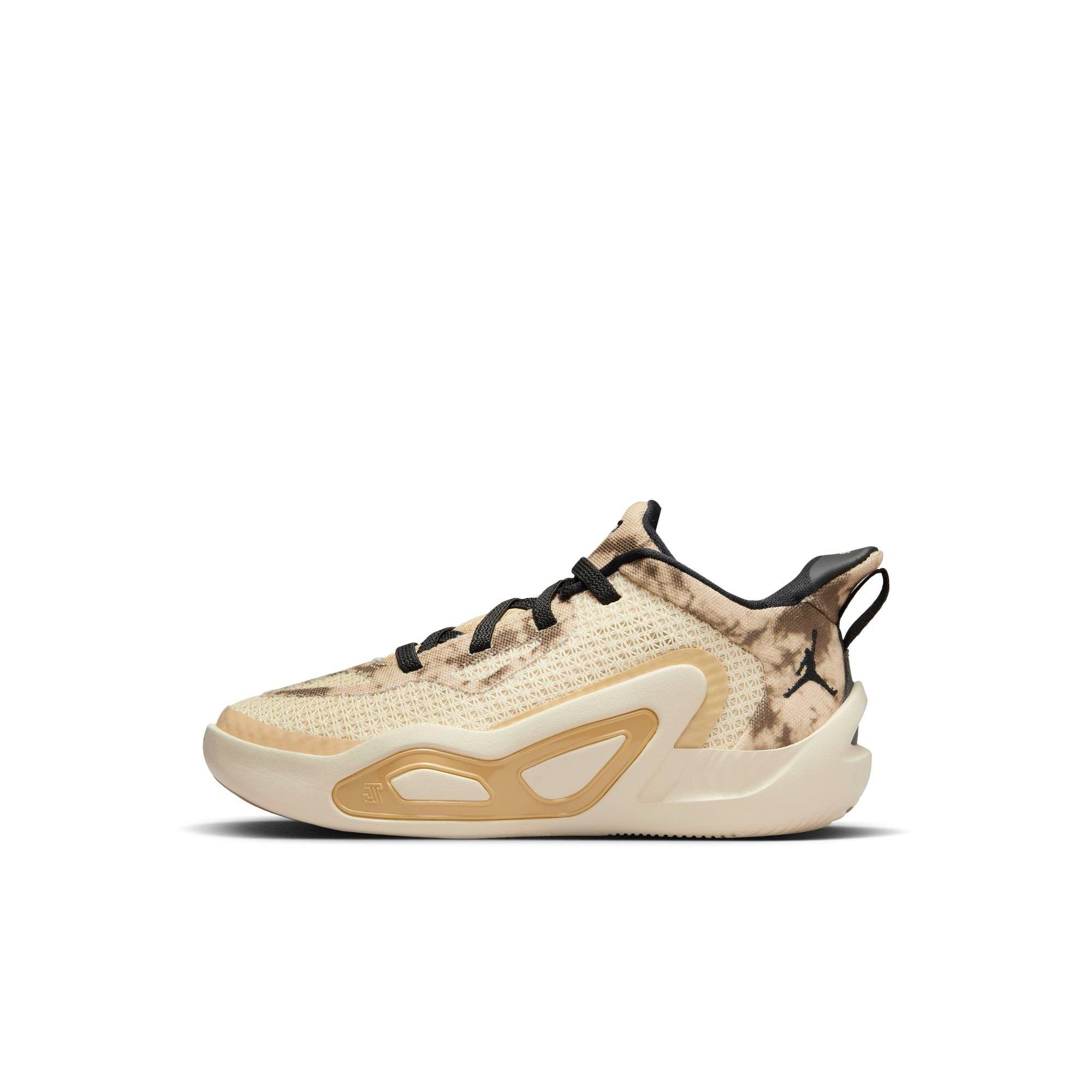Jordan Tatum 1 "Desert Tie-Dye" Preschool Kids' Basketball Shoe - FOSSIL/BLACK/SESAME Thumbnail View 7